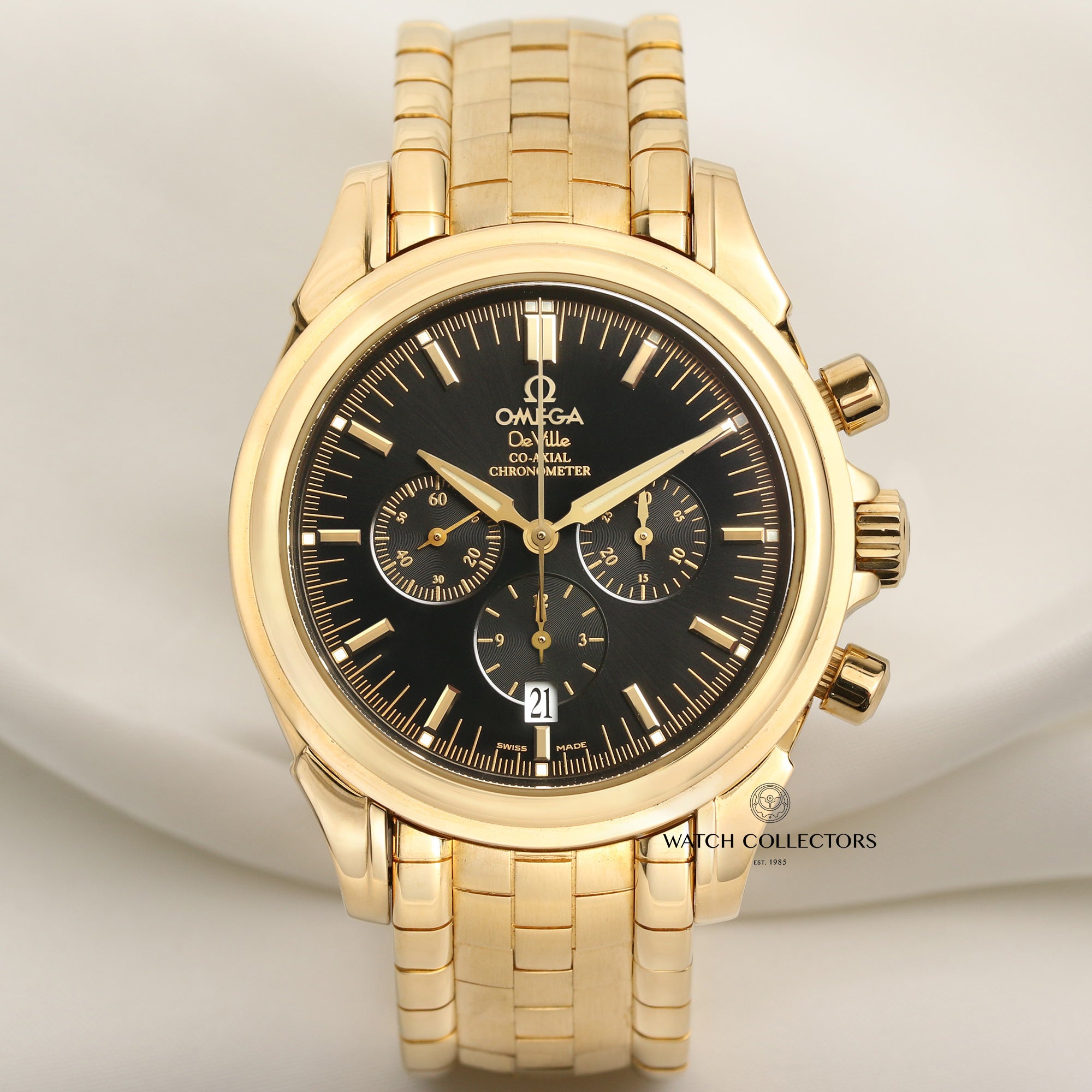 Omega DeVille Co-Axial Chronometer 18K Yellow Gold Second Hand Watch Collectors 1