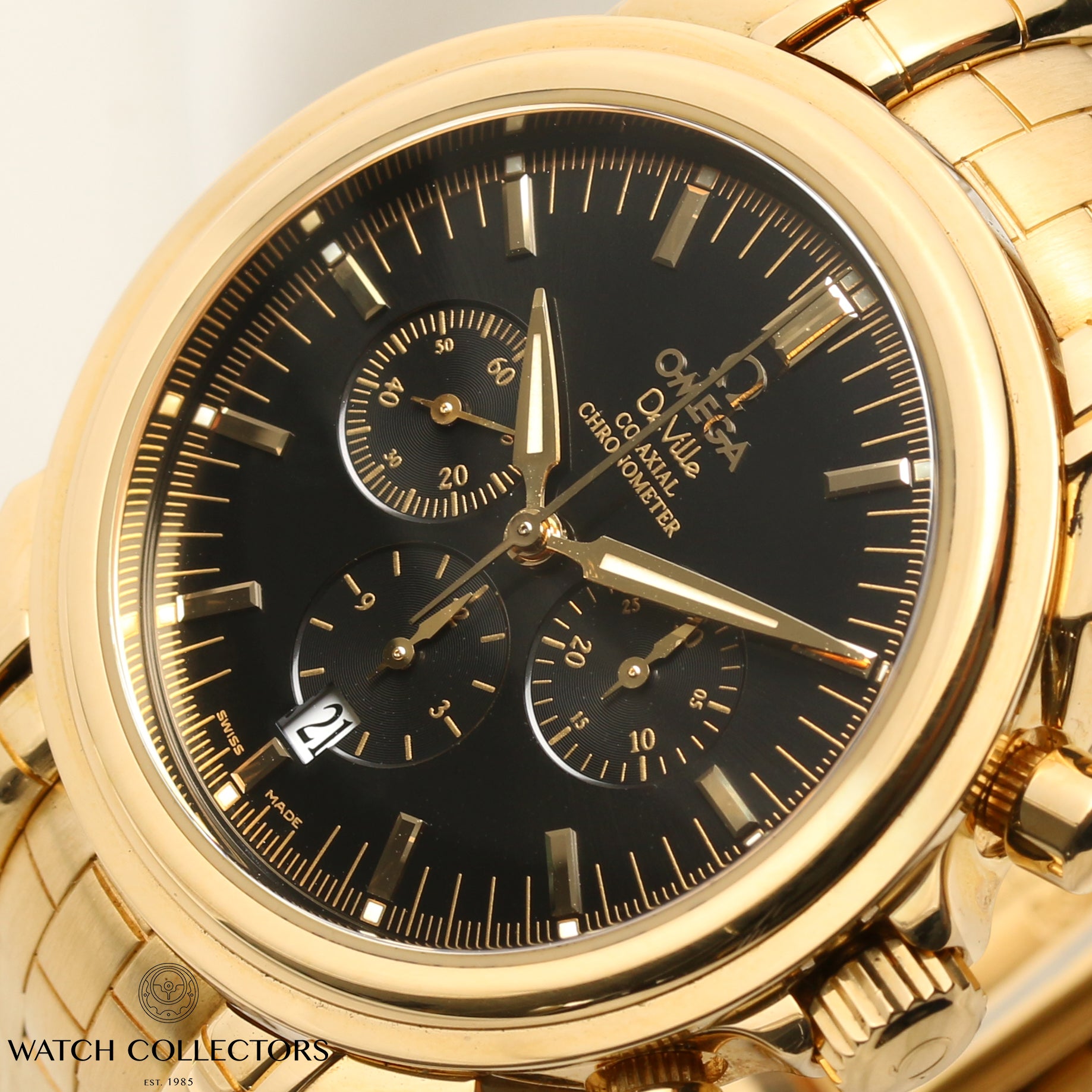 Omega DeVille Co-Axial Chronometer 18K Yellow Gold Second Hand Watch Collectors 6
