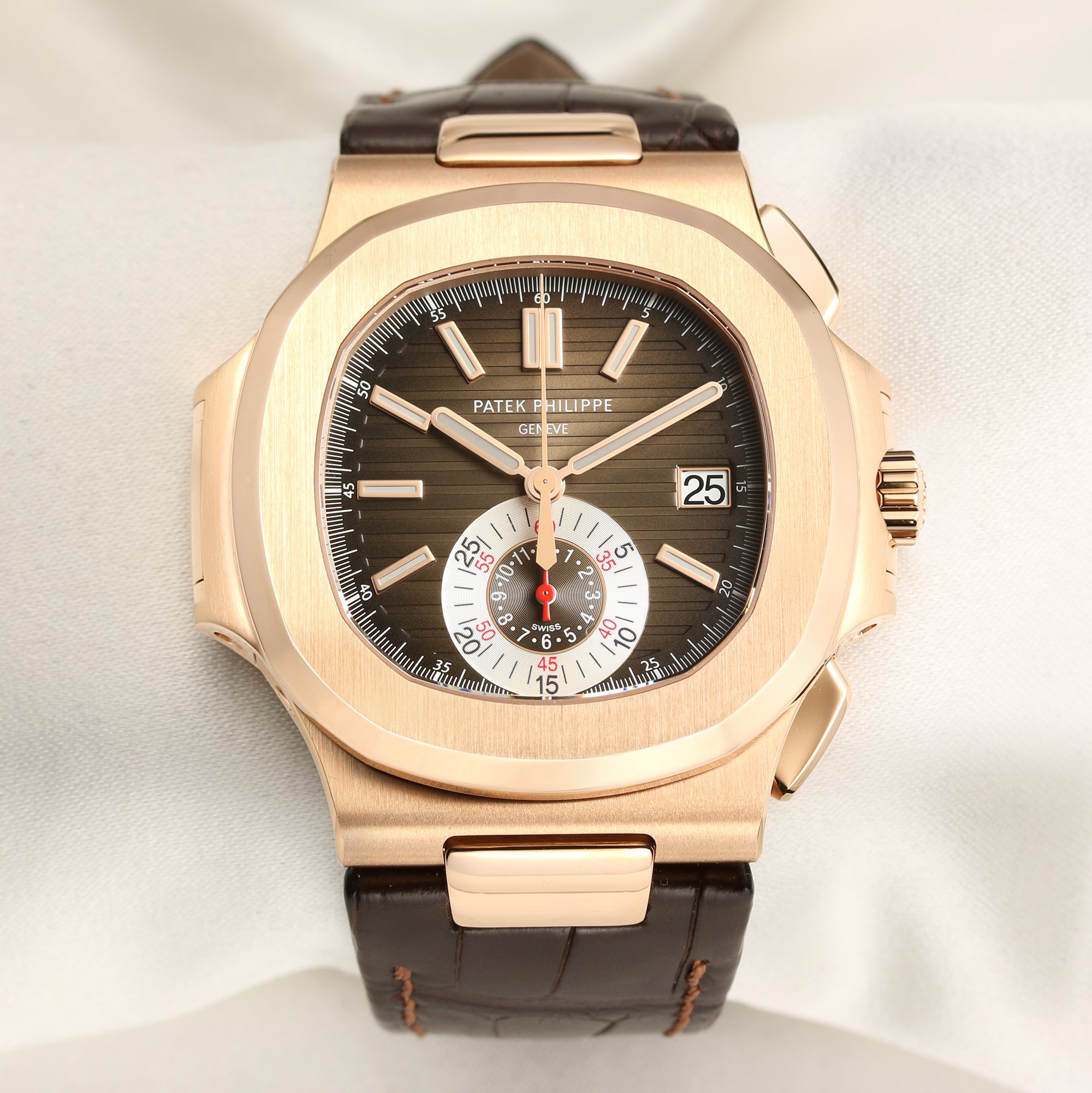 Unworn 2021 Patek Philippe Nautilus Chronograph 5980R-001 18k Rose