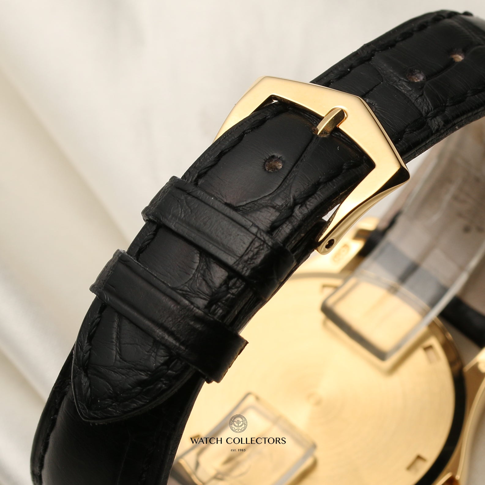 Patek Philippe 18K Yellow Gold Calatrava Hobnail Bezel Second Hand Watch Collectors 9