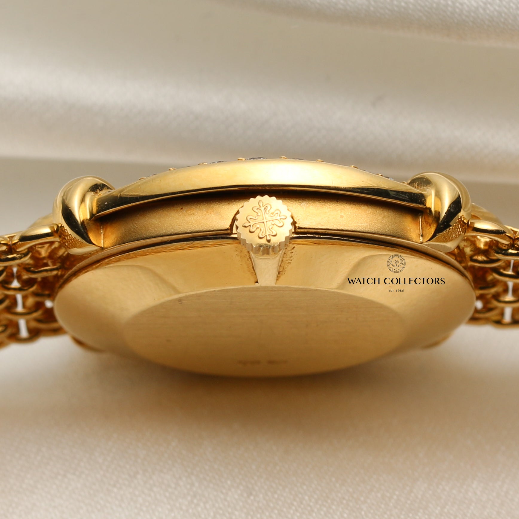 Patek Philippe 18K Yellow Gold Diamond Bezel Onyx Dial Second Hand Watch Collectors 6