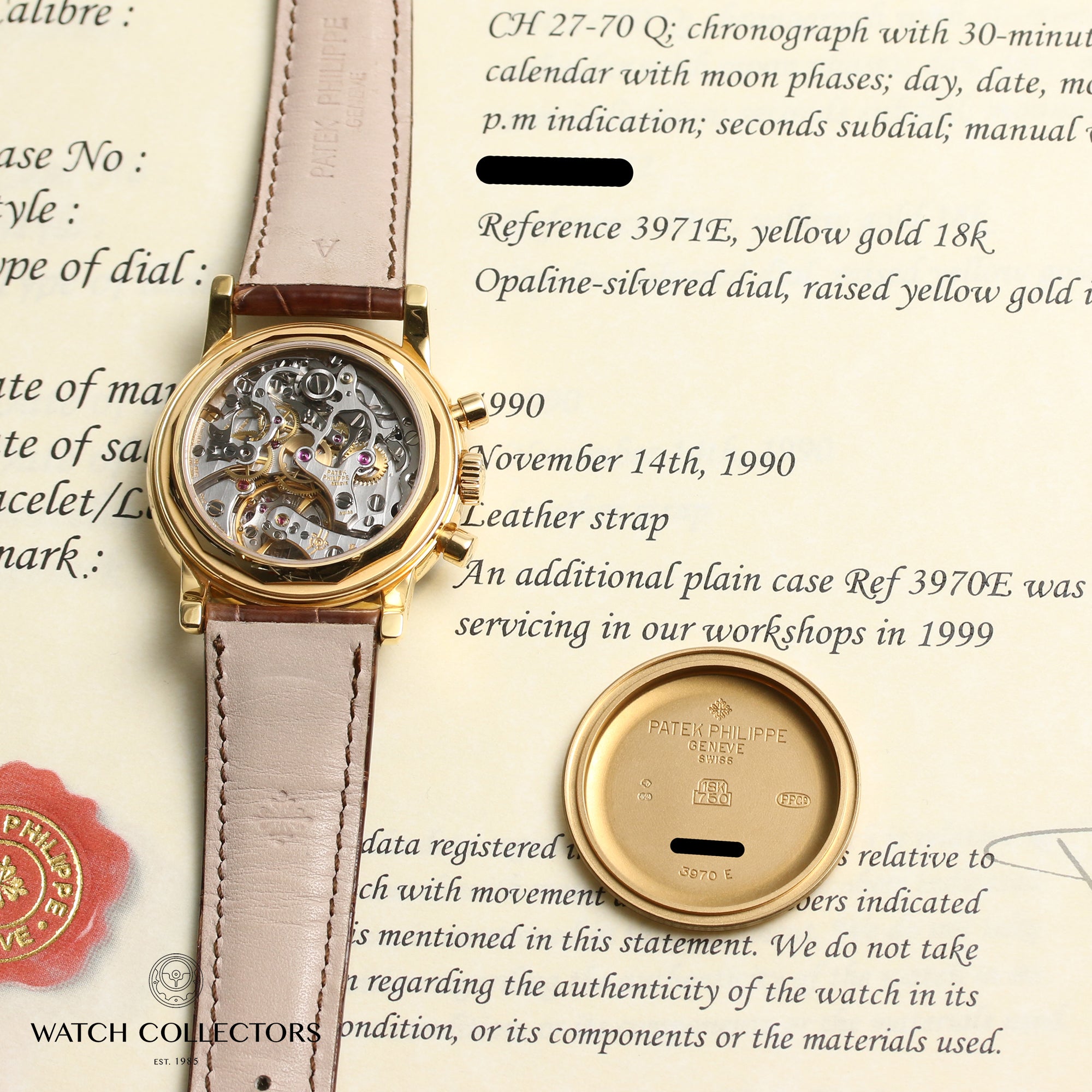 Patek Philippe 3971 18K Yellow Gold Second Hand Watch Collectors 2