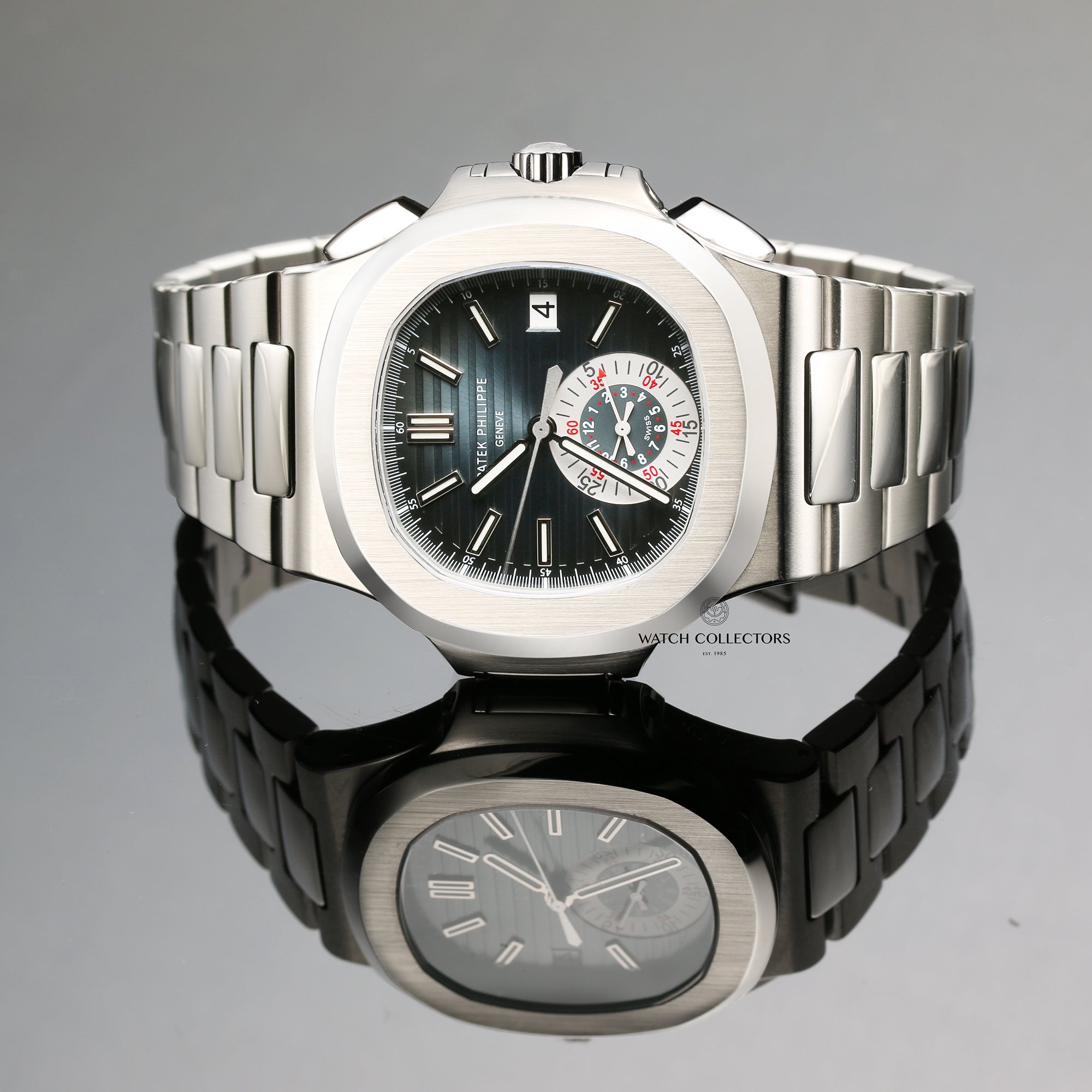 Patek Philippe 5980 1A-001 Chronograph Stainless Steel Second Hand Watch Collectors 16