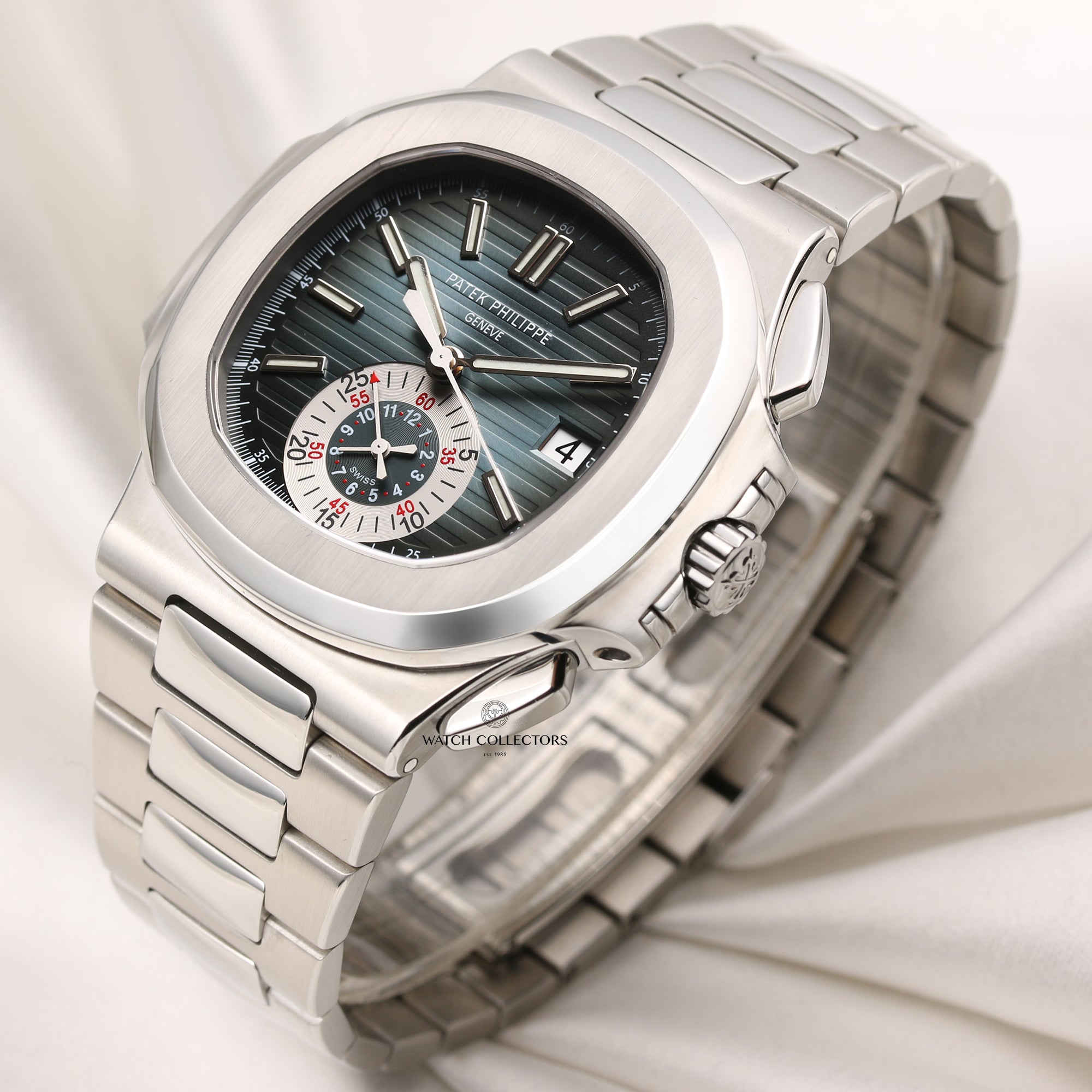 Patek Philippe 5980 1A-001 Chronograph Stainless Steel Second Hand Watch Collectors 5
