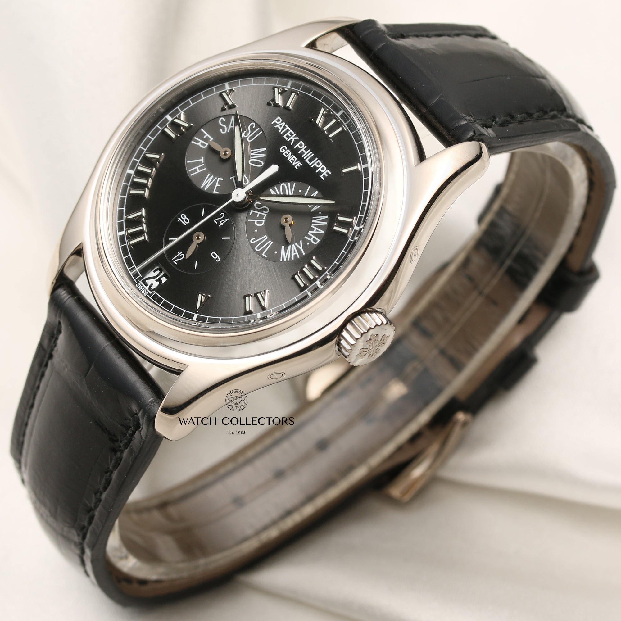 Patek Philippe Annual Calendar 18K White Gold Second Hand Watch Collectors 3