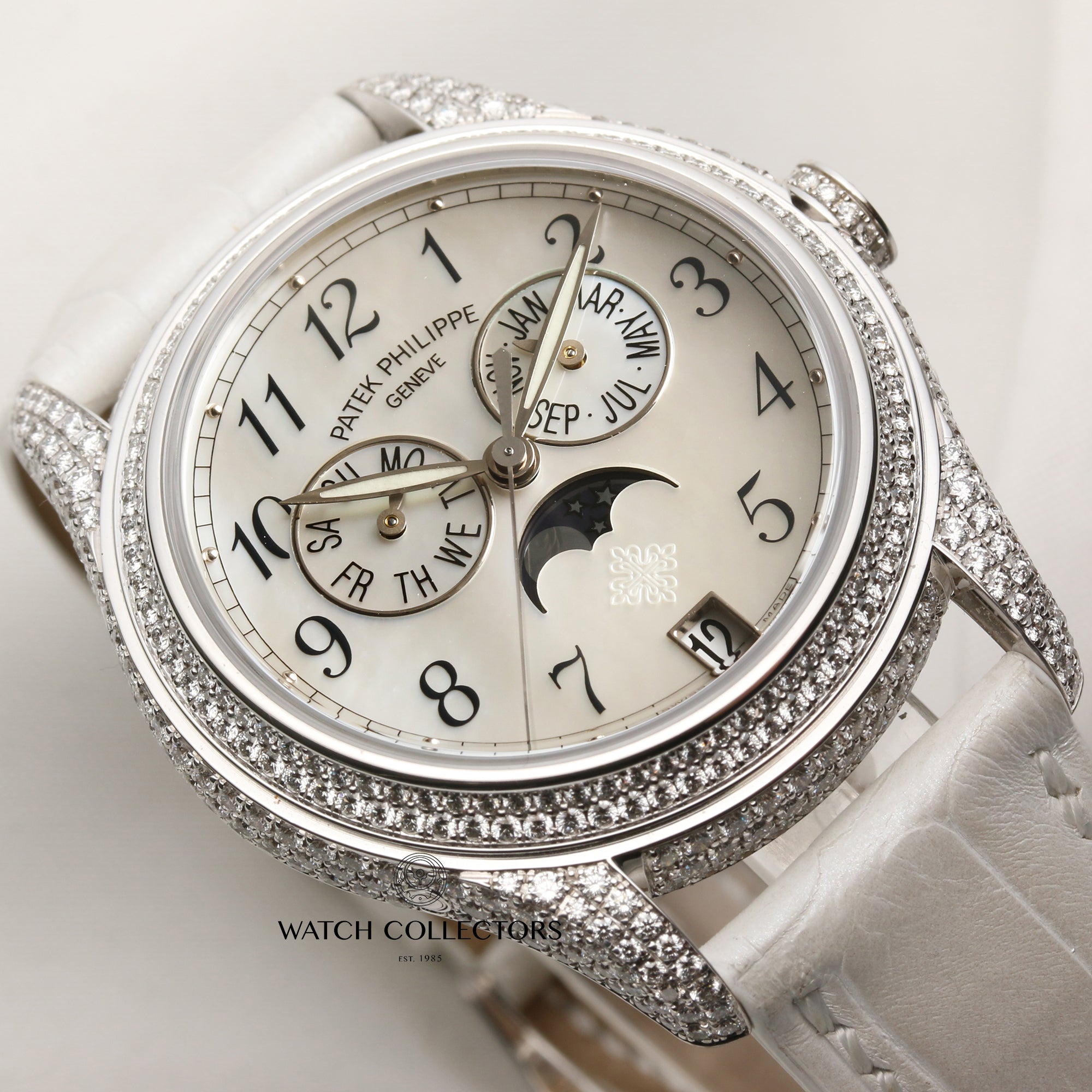 Patek-Philippe-Annual-Calendar-4937G-18K-White-Gold-Mother-of-Pearl-Dial-Factory-Diamond-Bezel-Case-Second-Hand-Watch-Collectors-5