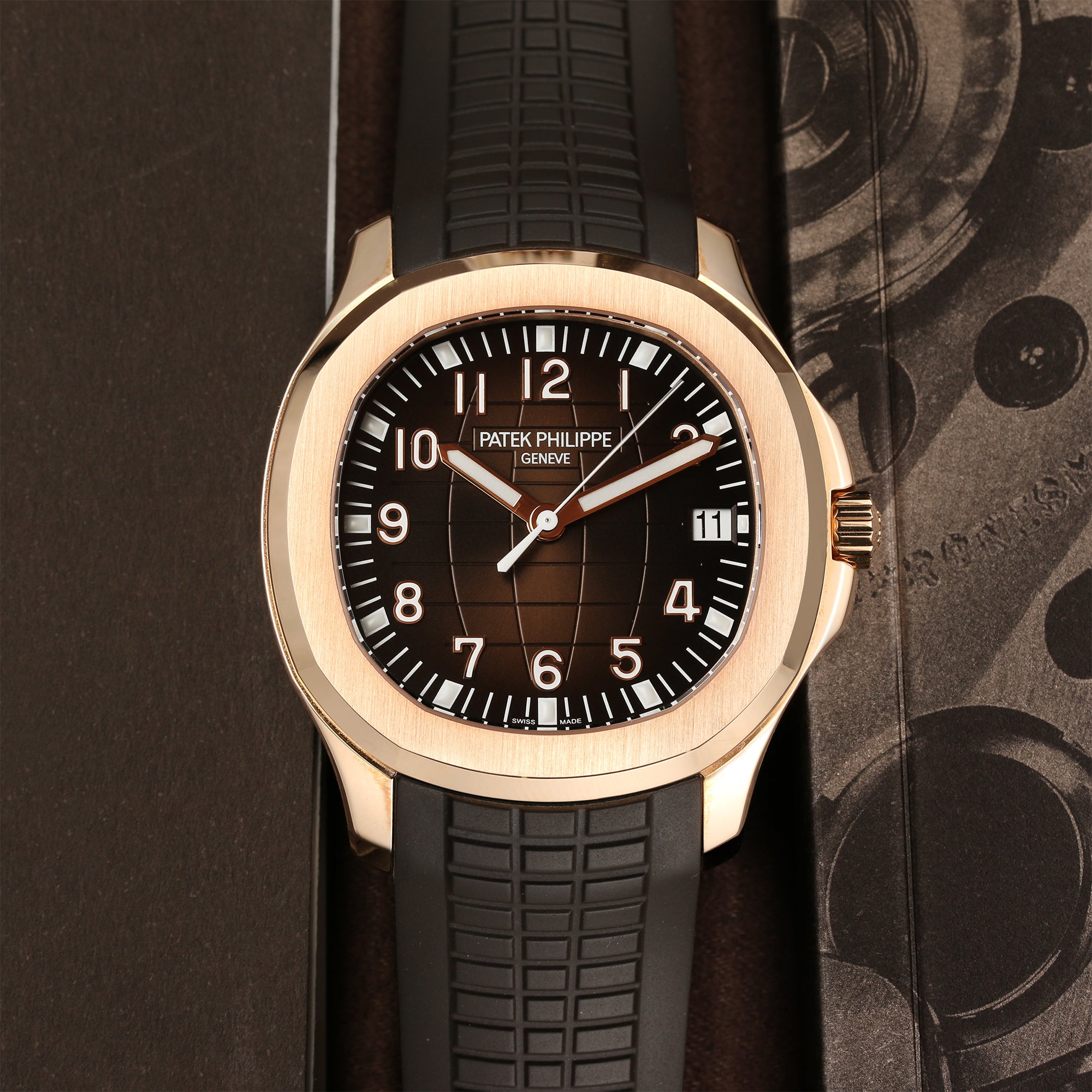 Patek Philippe Aquanaut 5167R 18K Rose Gold Chocolate Dial Second Hand Watch Collectors 5