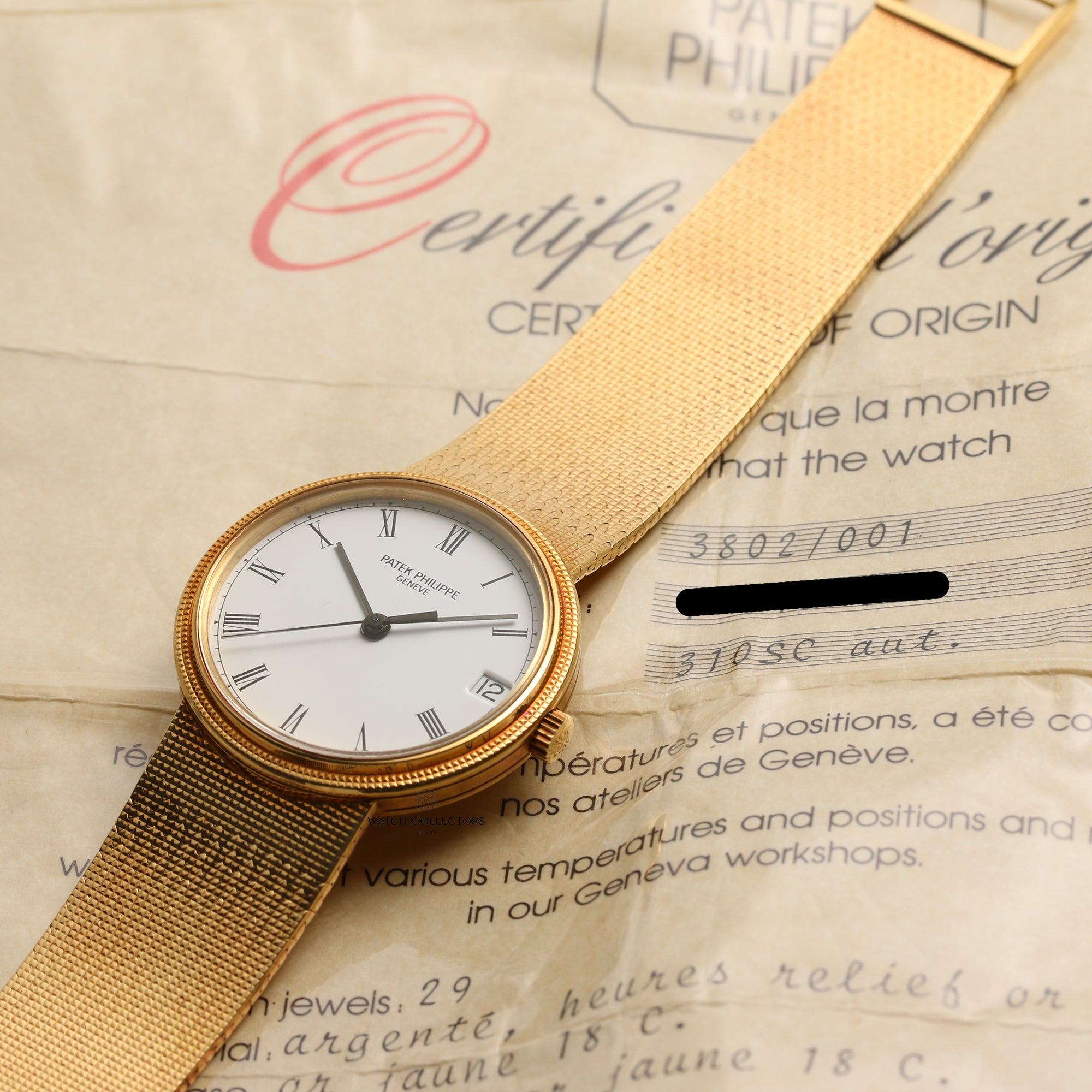 Patek Philippe Calatrava 3802 18K Yellow Gold Second Hand Watch Collectors 7