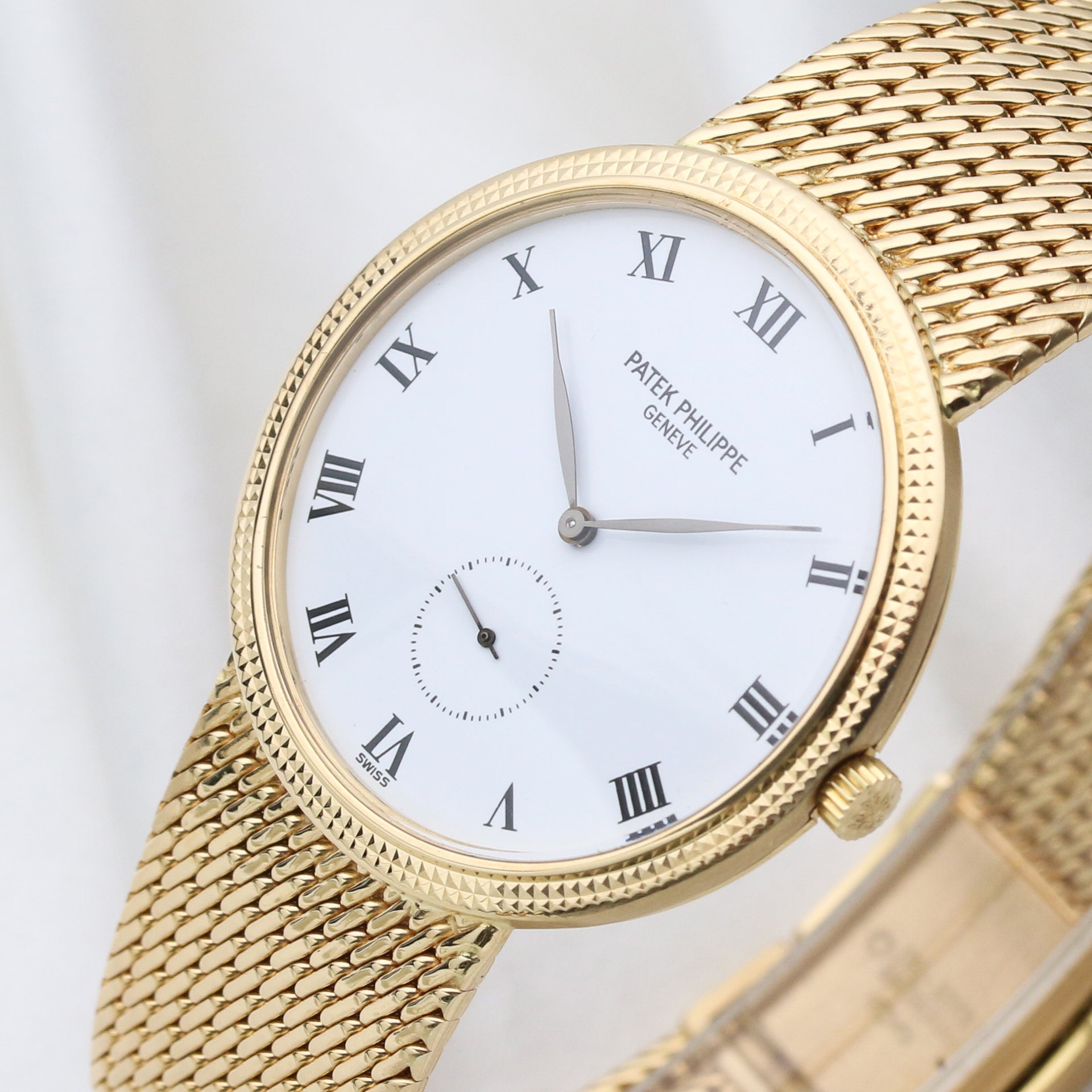 Patek Philippe Calatrava 3919 18K Yellow Gold Second Hand Watch Collectors 4