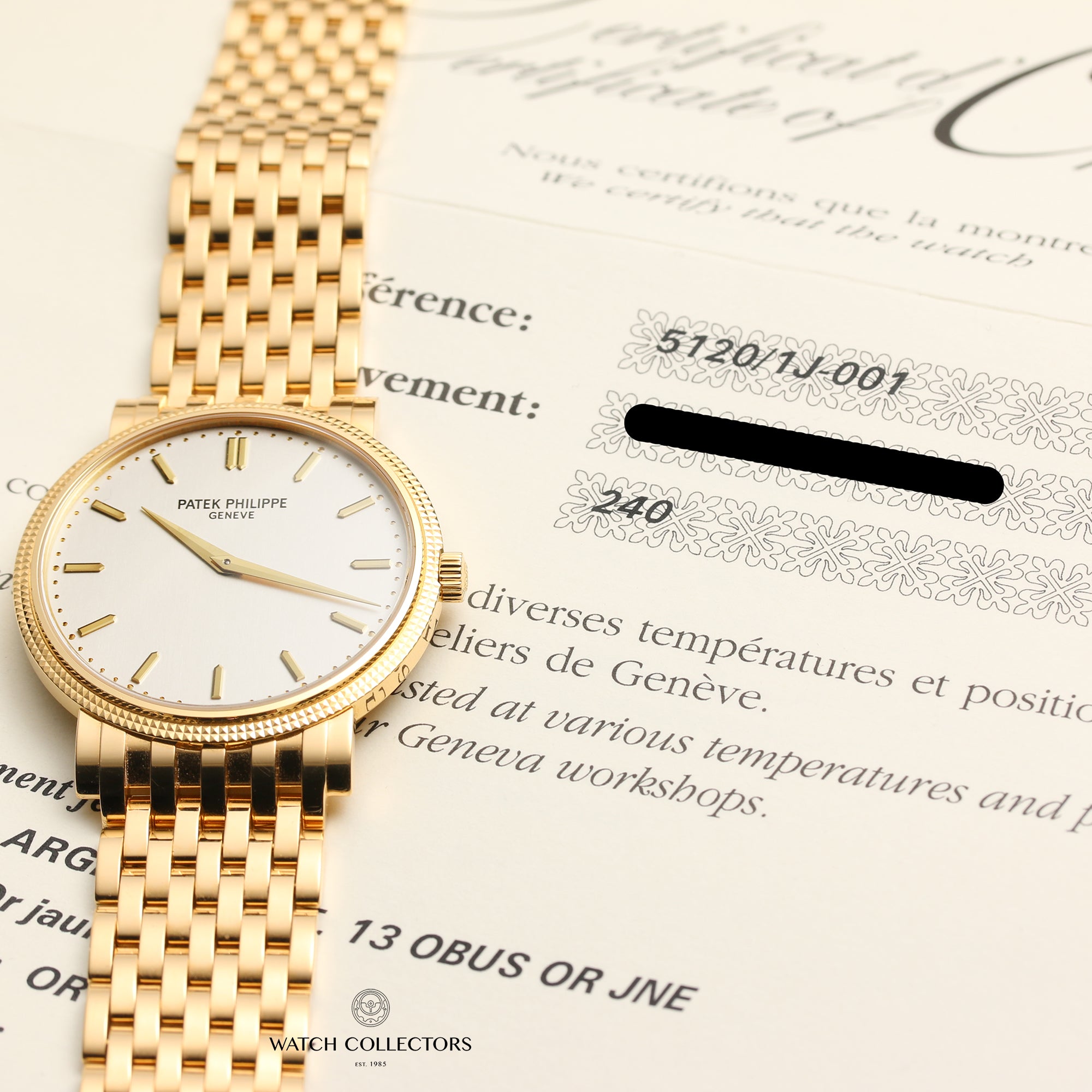 Patek Philippe Calatrava 5120 18K Yellow Gold Second Hand Watch Collectors 11