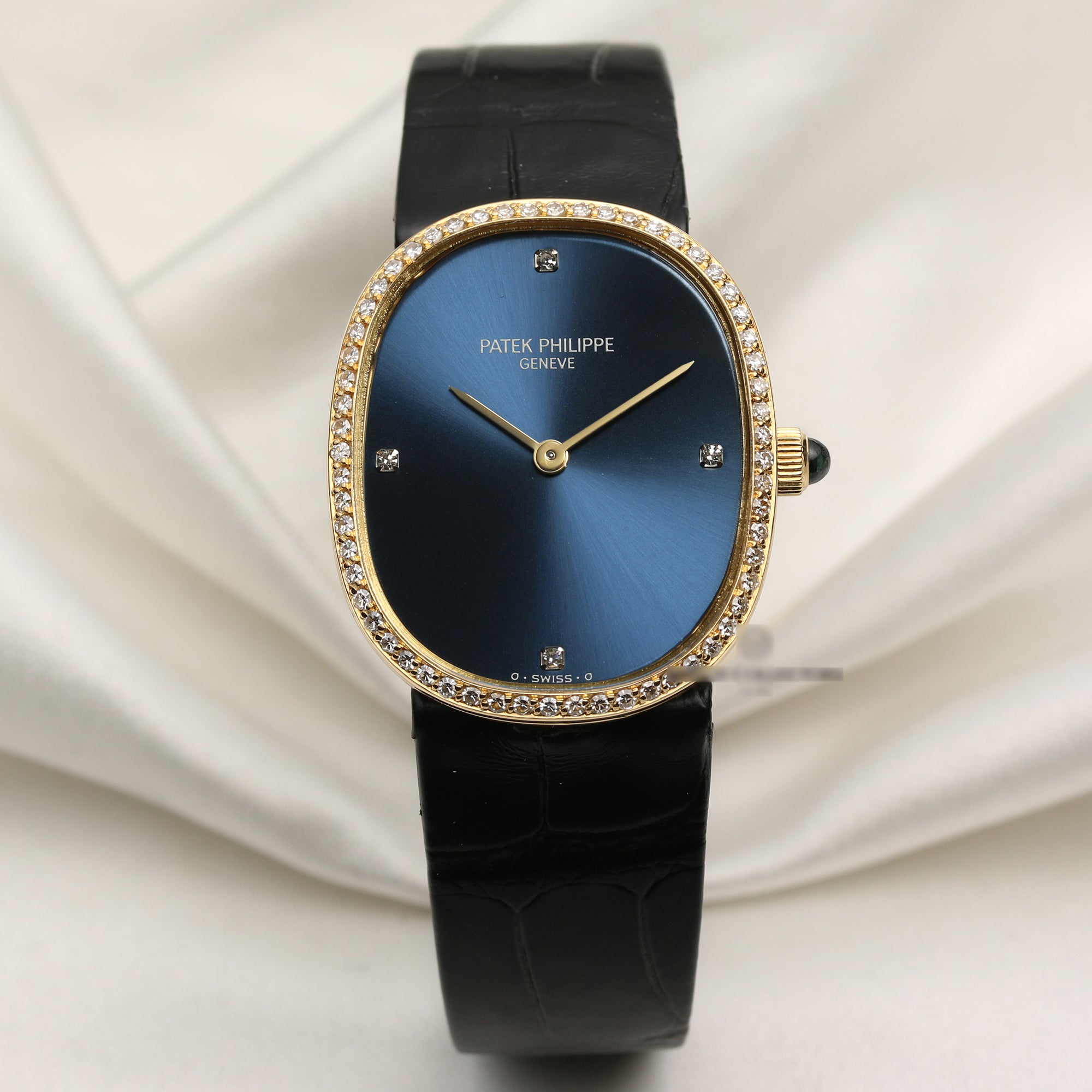 Patek-Philippe-Ellipse-18K-Yellow-Gold-Diamond-Bezel-Dial-Second-Hand-Watch-Collectors-1