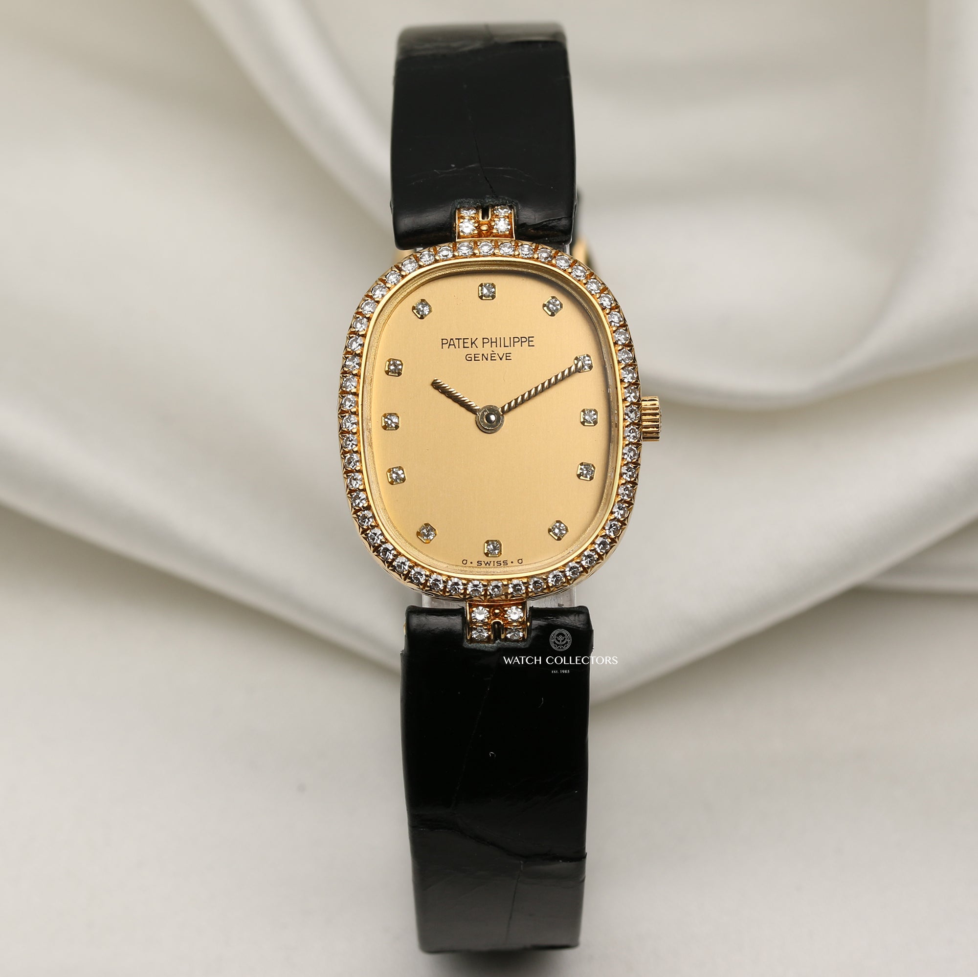 Patek Philippe Ellipse 18K Yellow Gold Diamonds Second Hand Watch Collectors 1