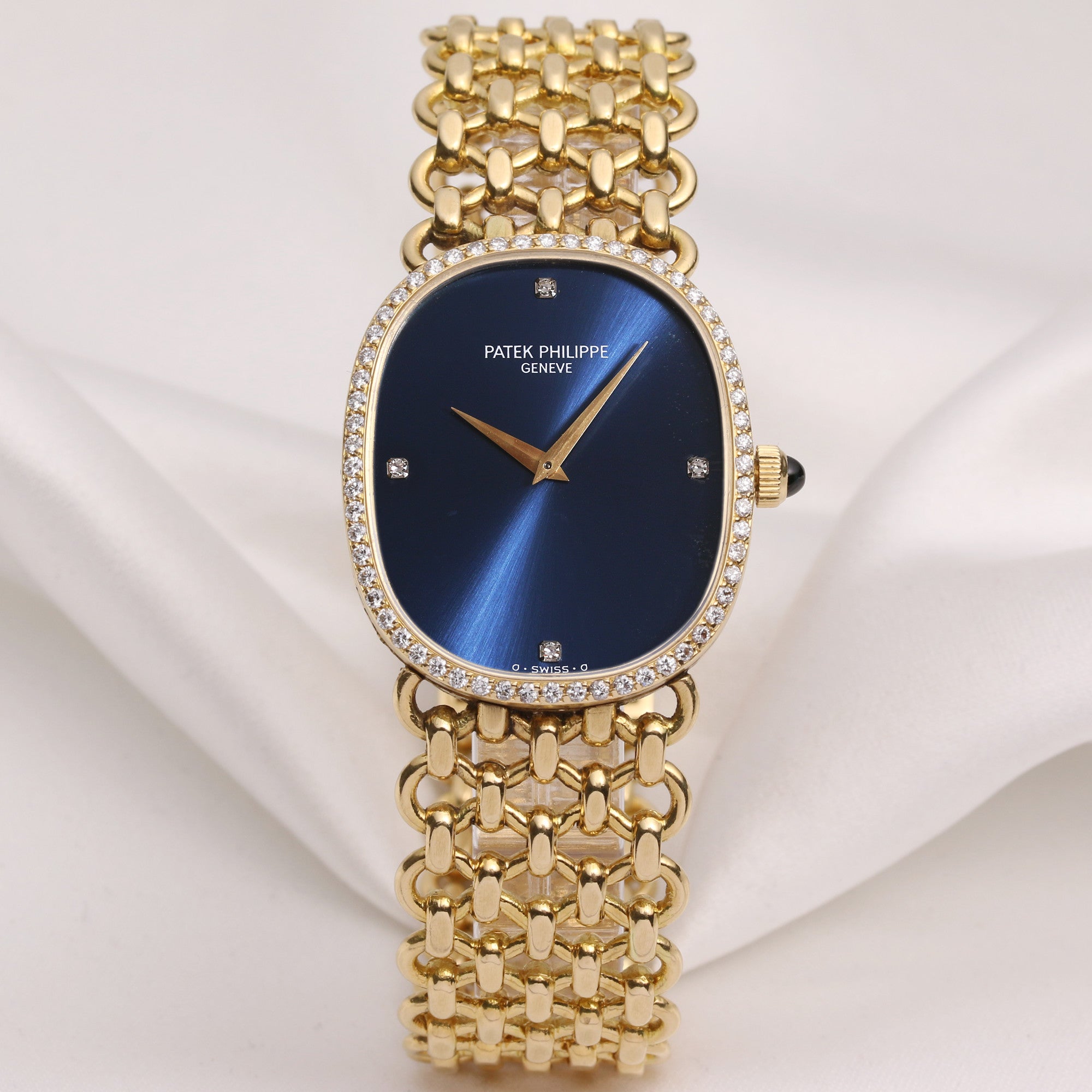 Patek Philippe Ellipse 3849 18K Yellow Gold Diamond Second Hand Watch Collectors 1