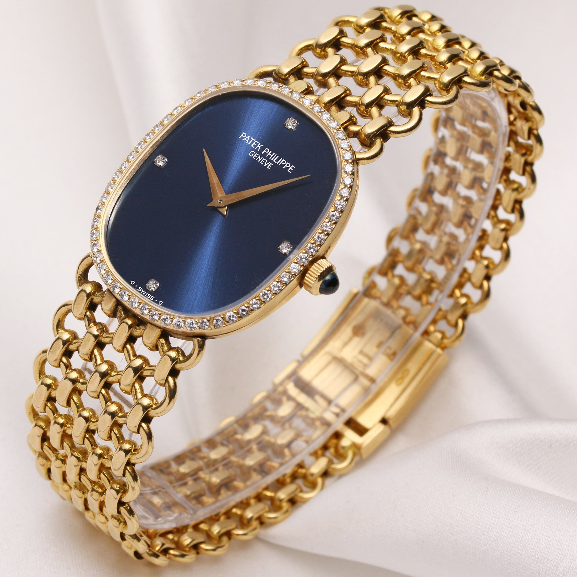 Patek Philippe Ellipse 3849 18K Yellow Gold Diamond Second Hand Watch Collectors 3