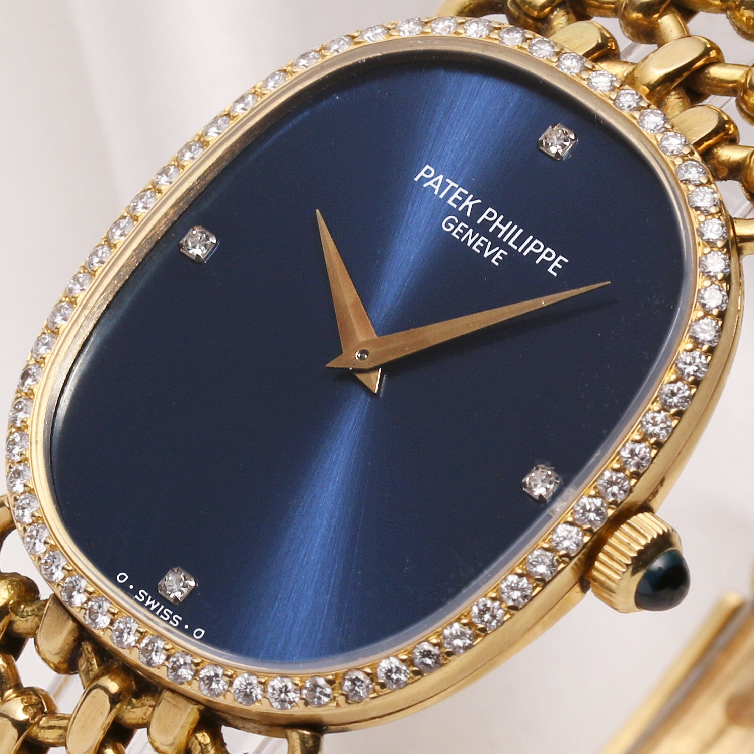 Patek Philippe Ellipse 3849 18K Yellow Gold Diamond Second Hand Watch Collectors 4