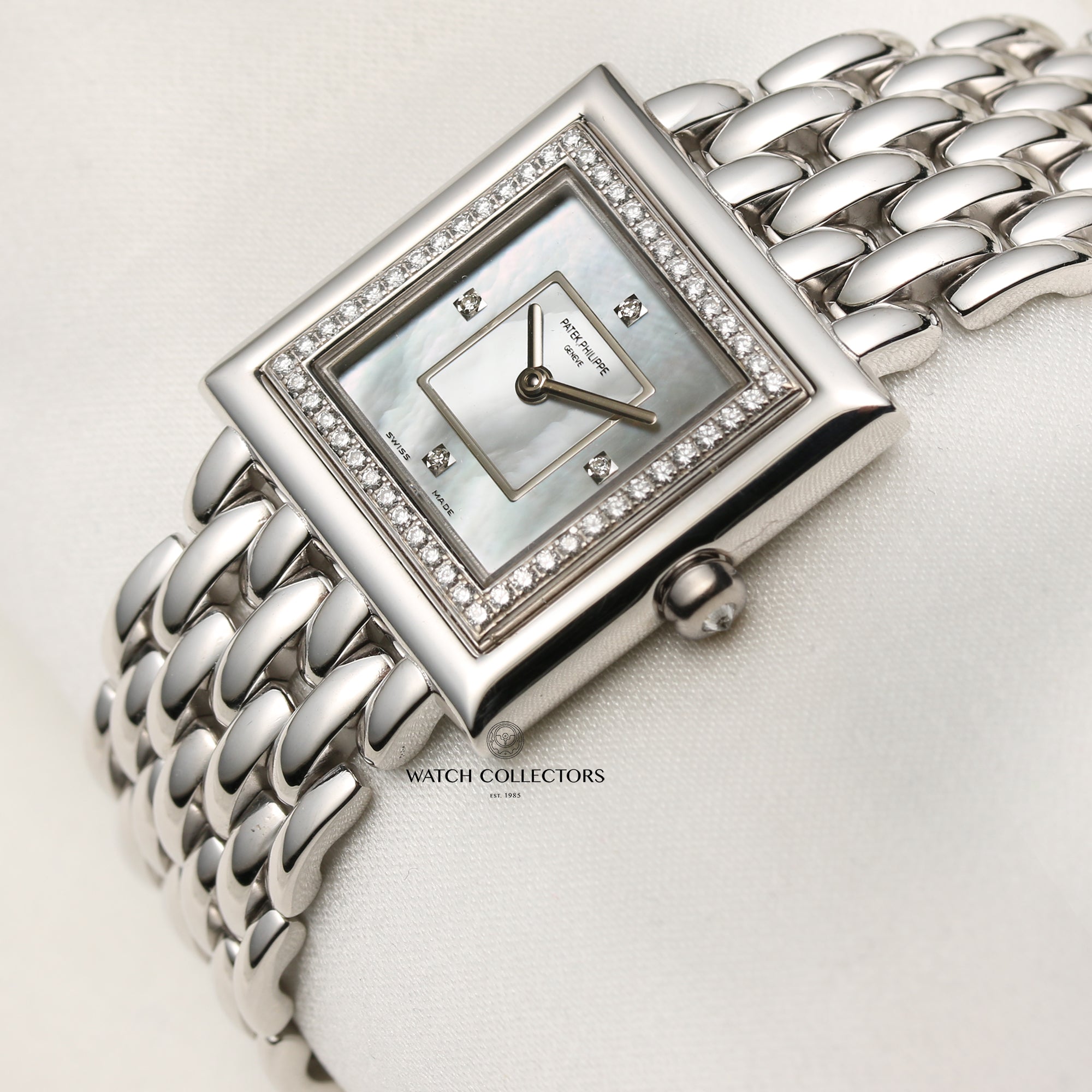 Patek Philippe Gondolo MOP Diamonds 18K White Gold Second Hand Watch Collectors 3