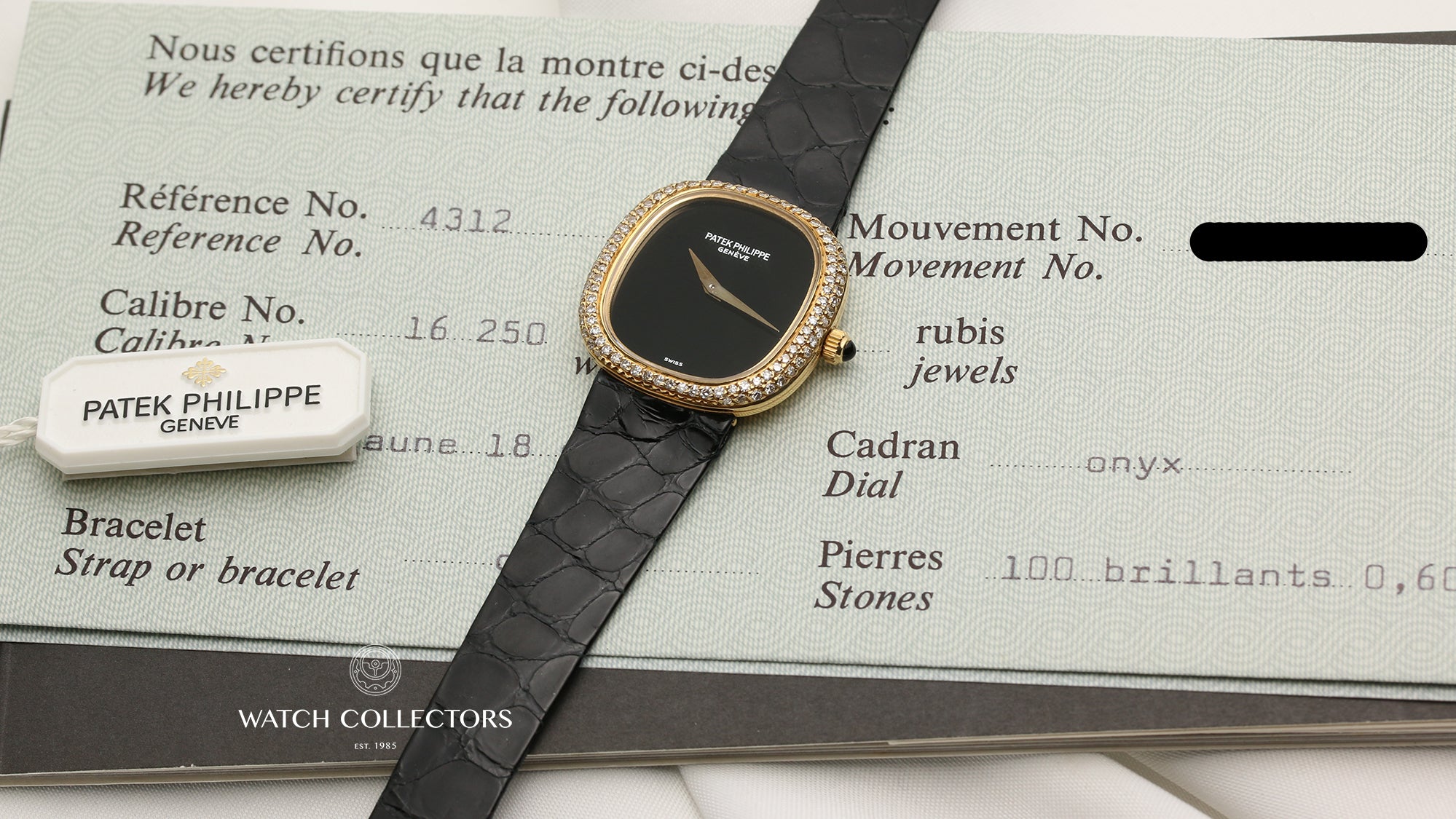 Patek Philippe Lady 4312 Onyx Dial Diamond Bezel 18k Yellow Gold Second Hand Watch Collectors 7