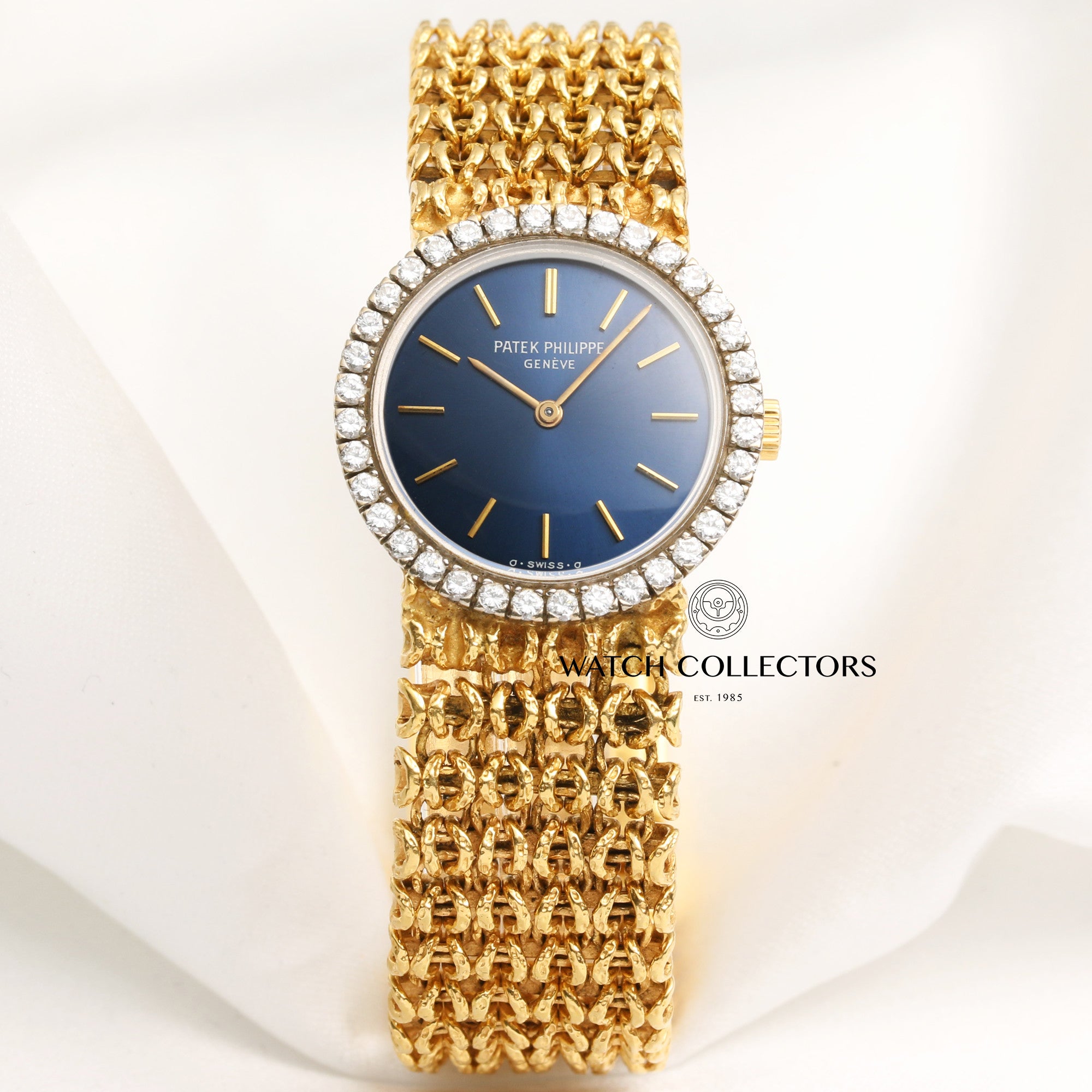Patek-Philippe-Lady-Calatrava-18k-Yellow-Gold-Diamond-Second-Hand-Watch-Collectors-1