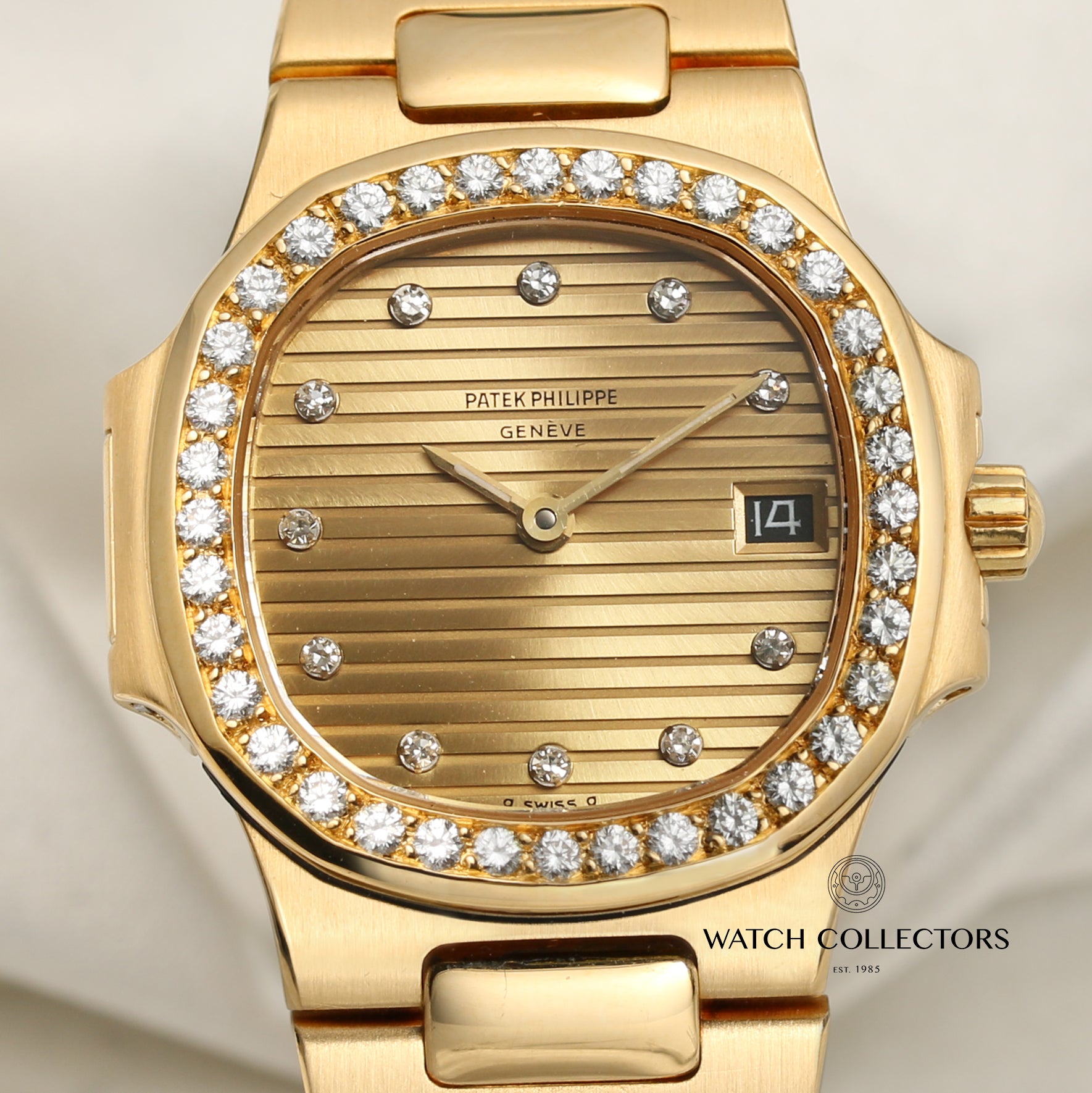 Patek Philippe Lady Nautilus 18K Yellow Gold Diamond Dial & Bezel Second Hand Watch Collectors 2