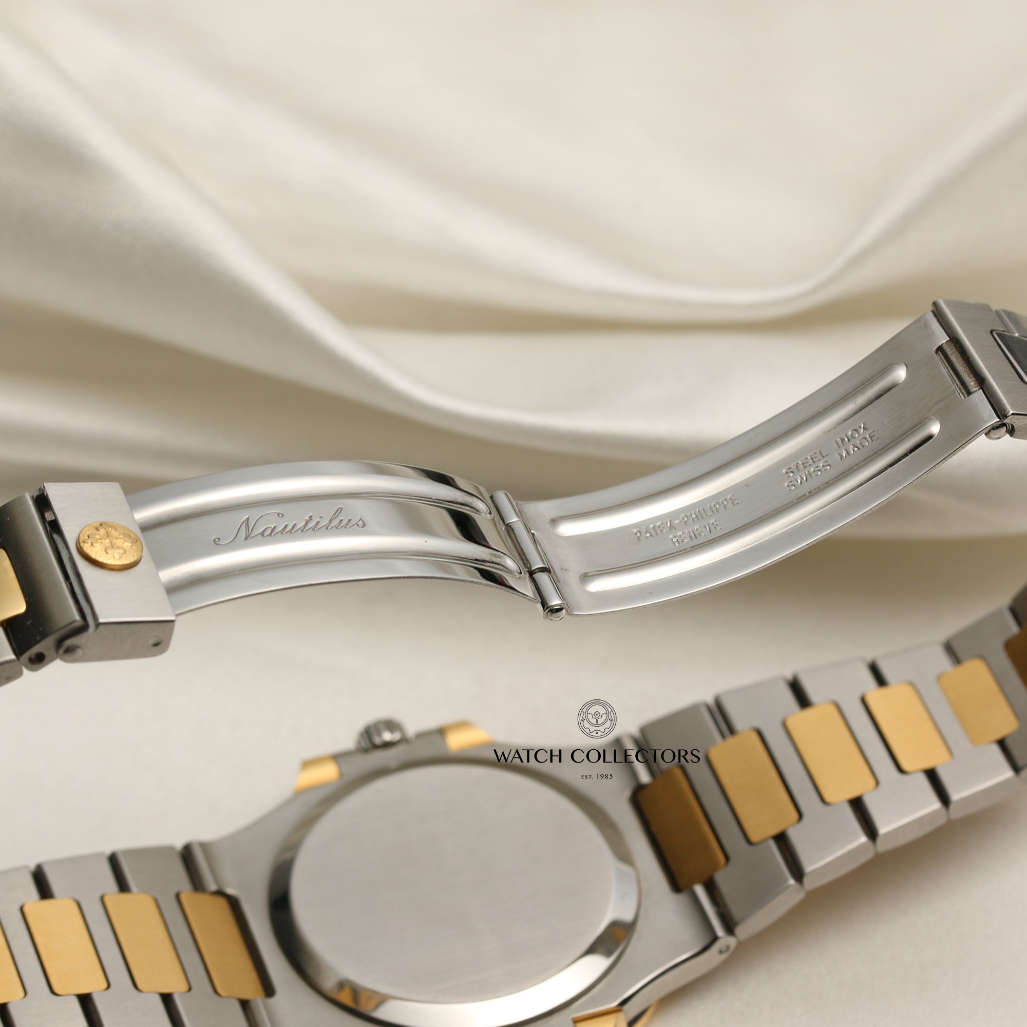 Patek Philippe Nautilus 3800 Steel & Gold Second Hand Watch Collectors 8