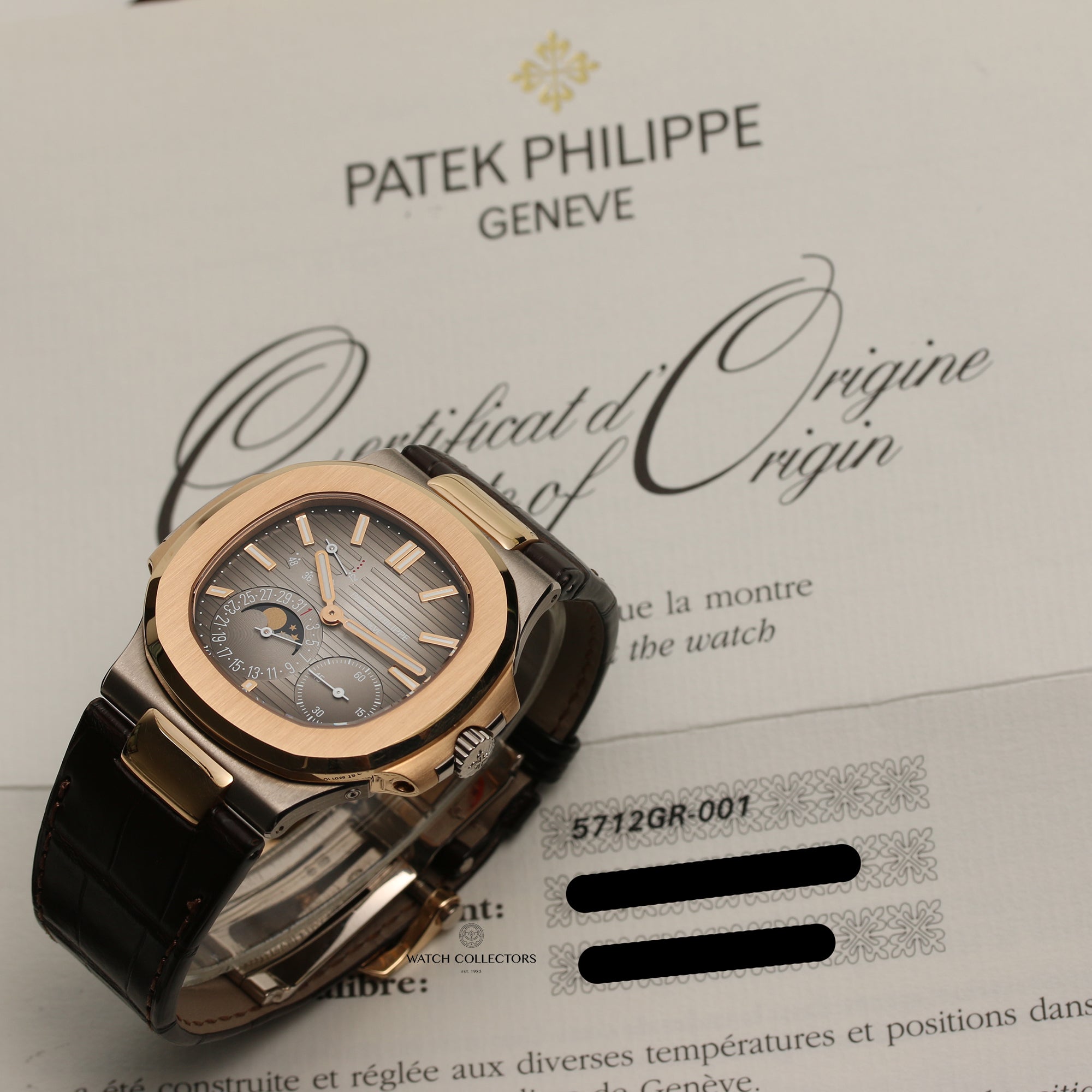 Patek Philippe Nautilus 5712GR-001 18K Rose & White Gold Second Hand Watch Collectors 11