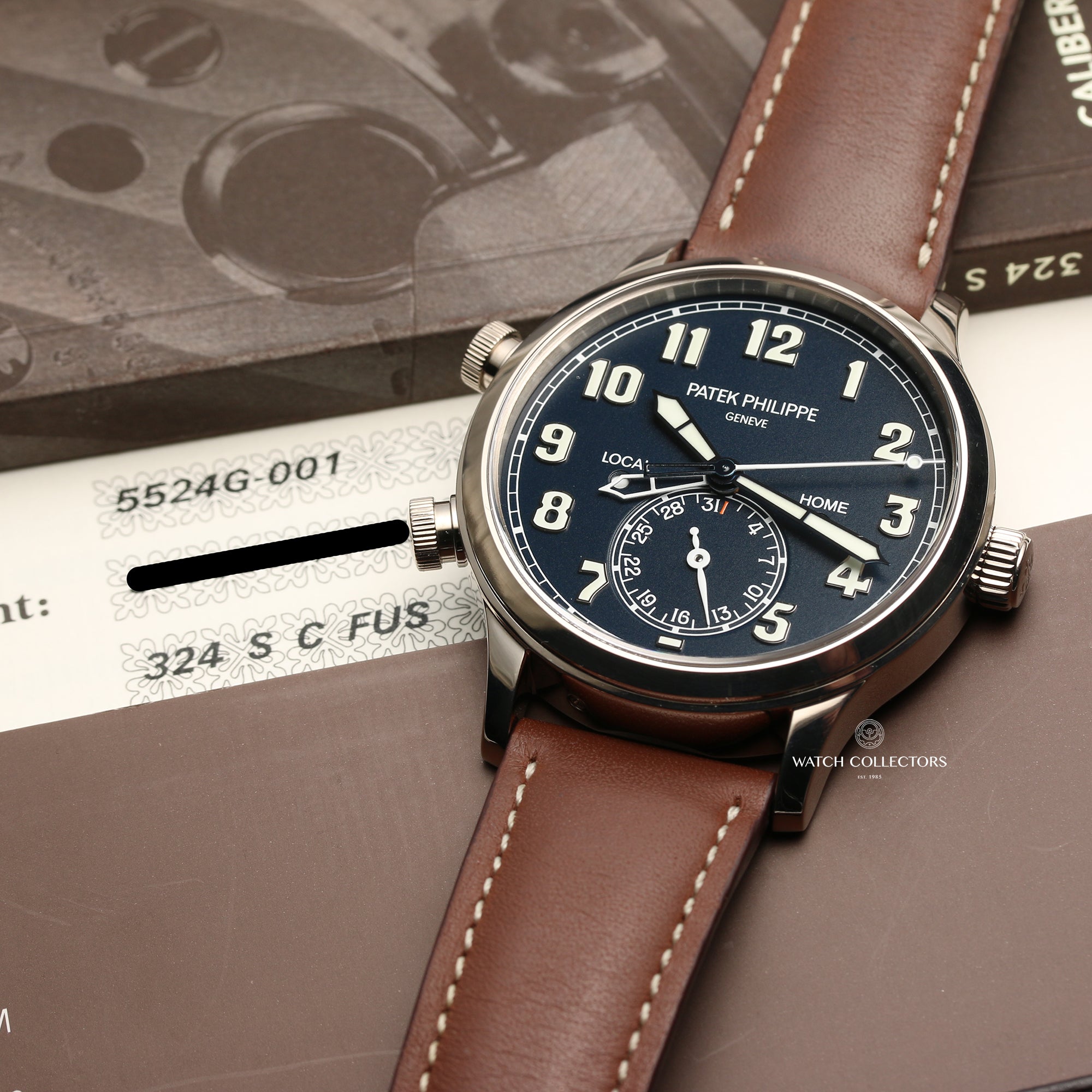 Patek Philippe Pilot Travel Time 5524G-001 18K White Gold Second Hand Watch Collectors 10