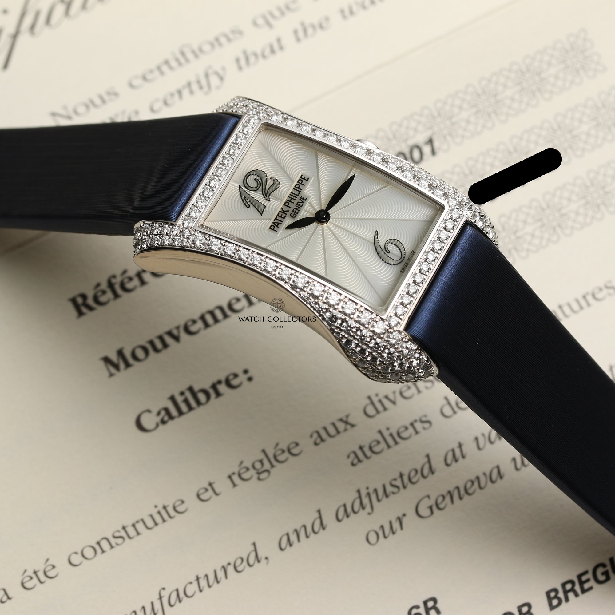 Patek Philippe Serata 18K White Gold Diamond Case Second Hand Watch Collectors 9