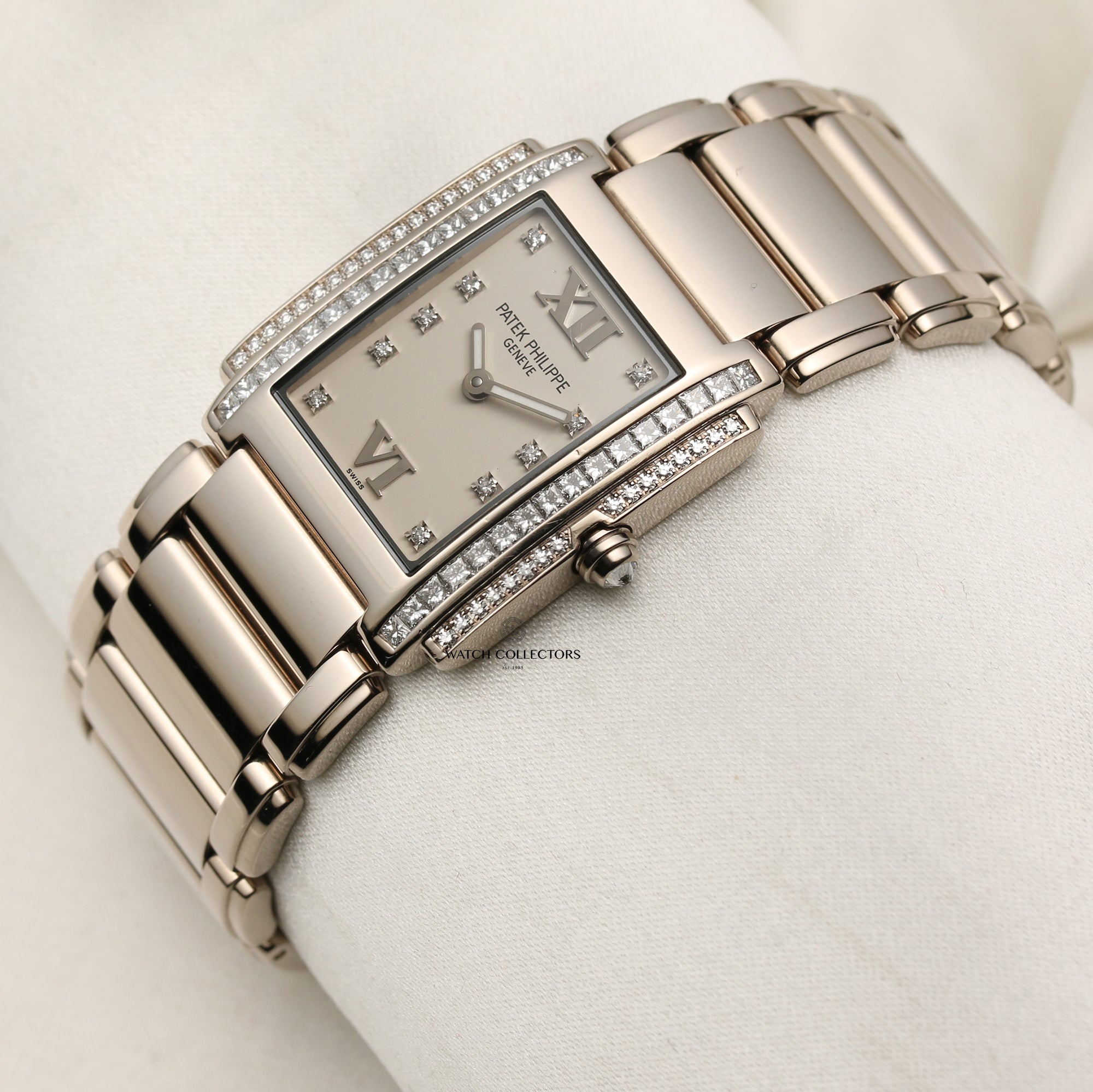 Patek Philippe Twenty 4 18K White Gold Diamond Second Hand Watch Collectors 3