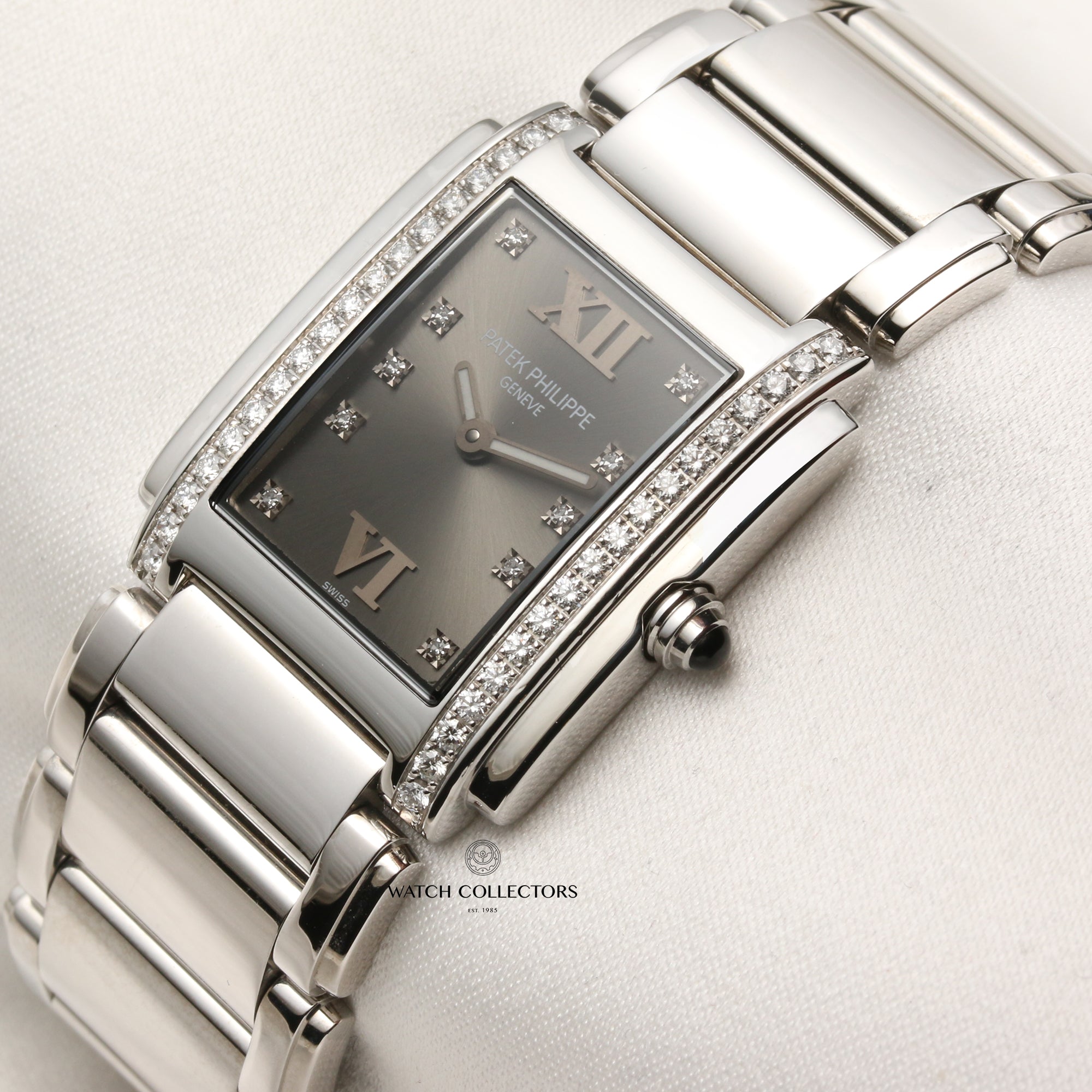 Patek Philippe Twenty 4 Stainless Steel Diamond Bezel Second Hand Watch Collectors 3