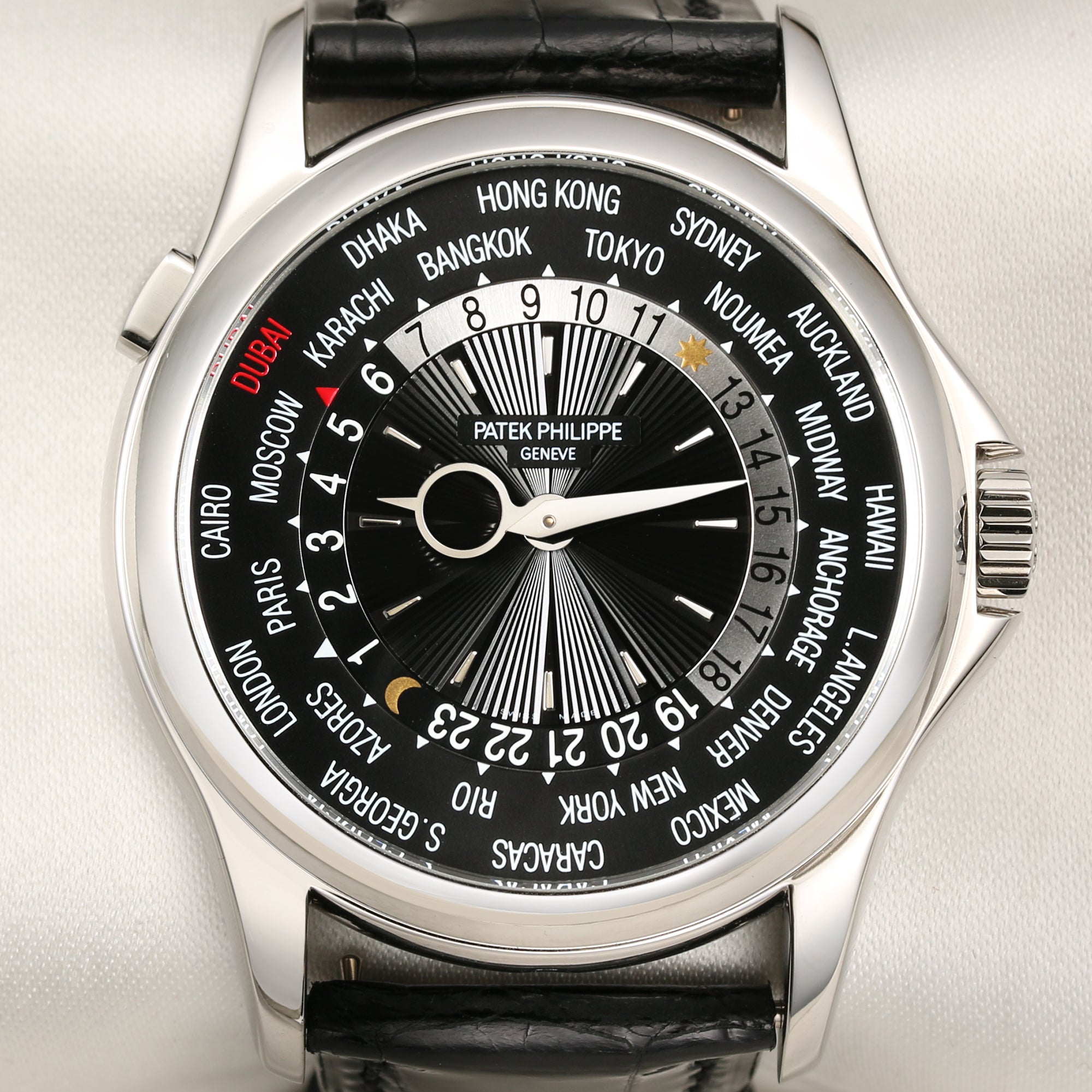 Patek Philippe World Time 18K White Gold Second Hand Watch Collectors 2