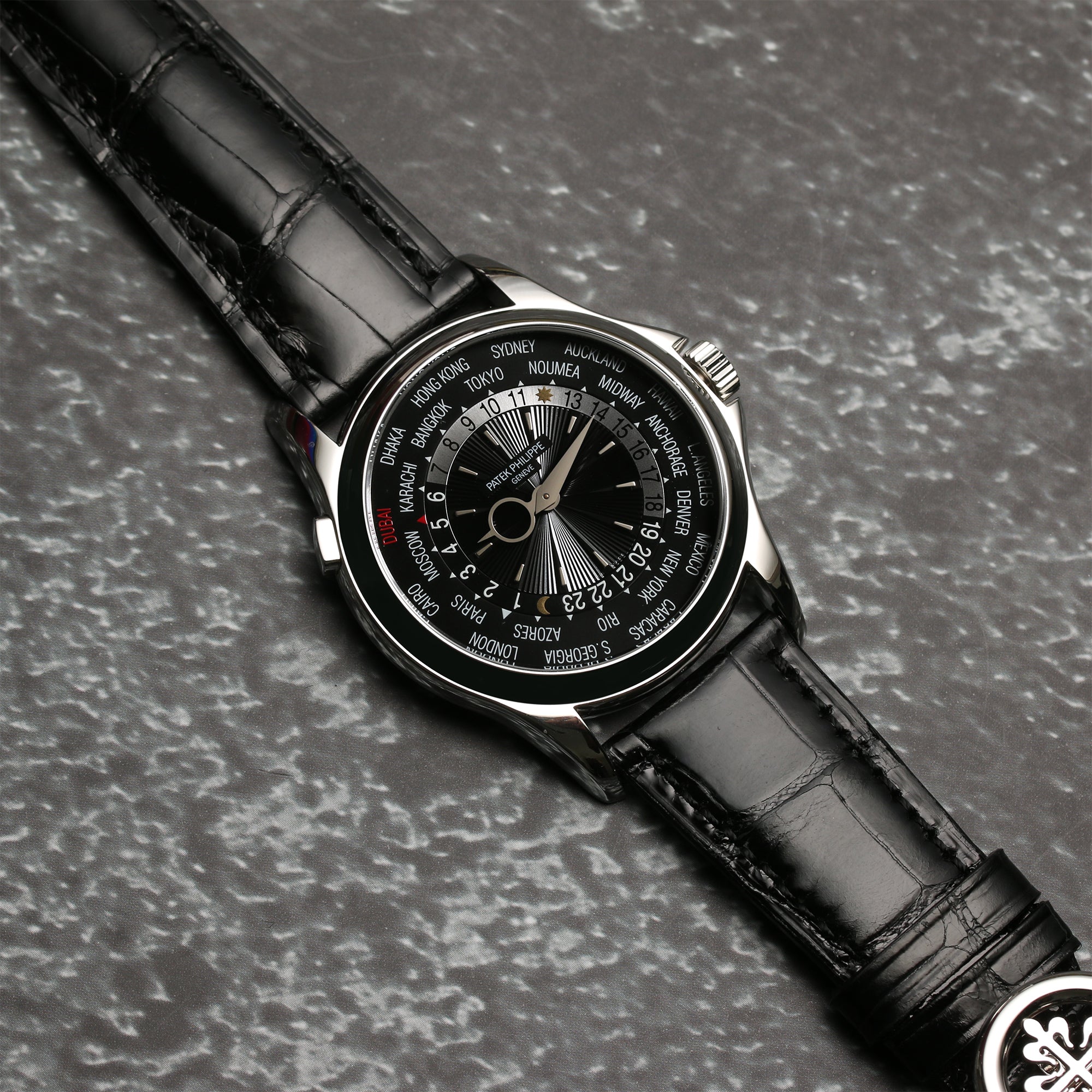 Patek Philippe World Time 18K White Gold Second Hand Watch Collectors 3