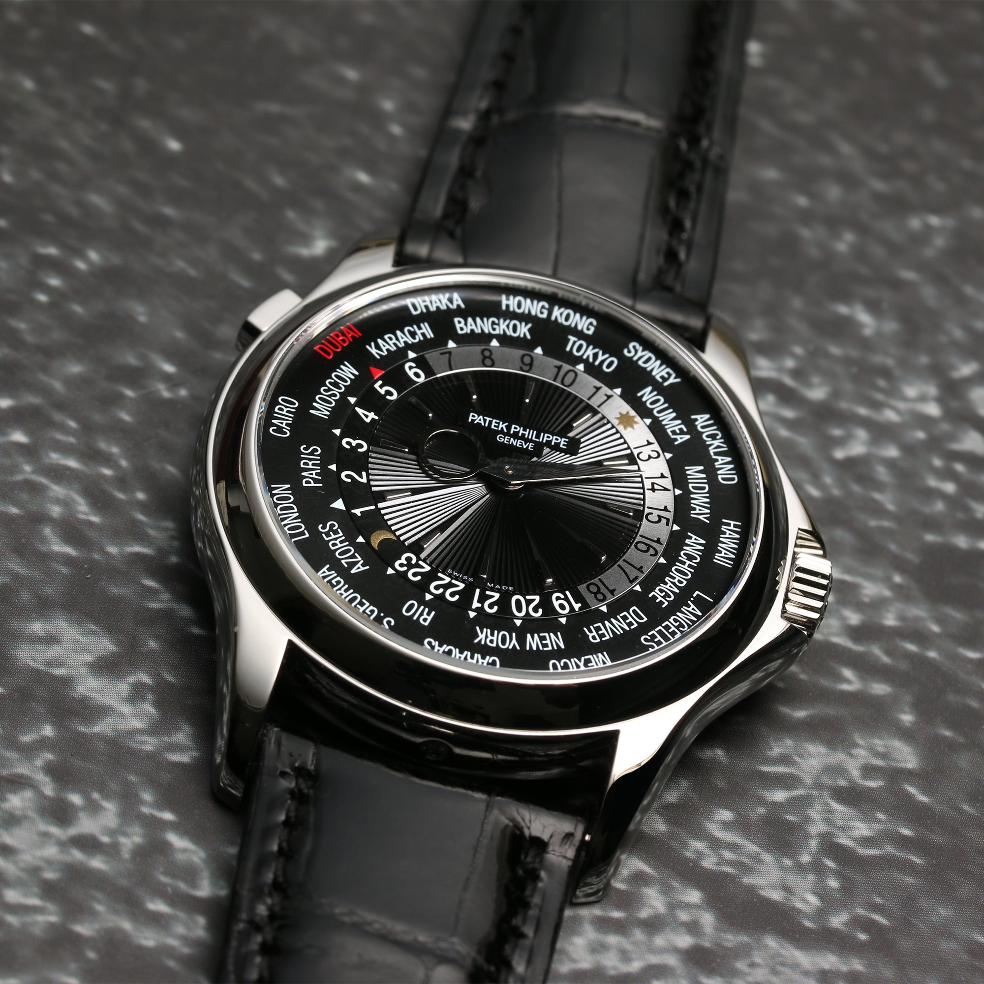 Patek Philippe World Time 18K White Gold Second Hand Watch Collectors 4