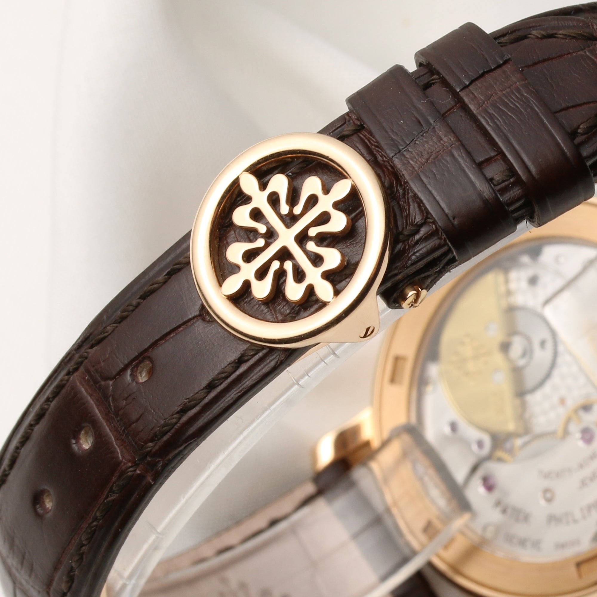 Patek Phillipe Moonphase Power Reserve 5055R 18K Rose Gold Second Hand Watch Collectors 10