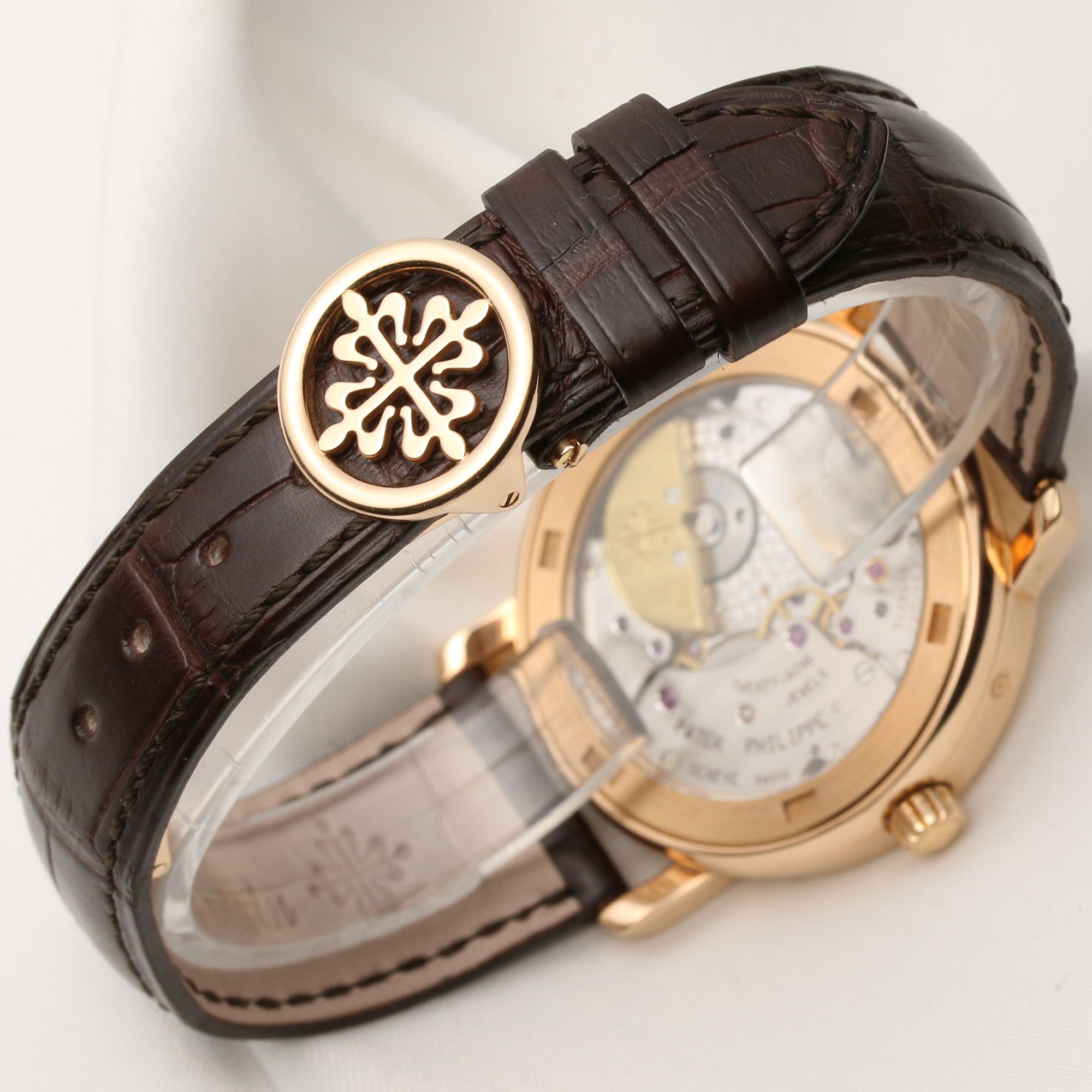Patek Phillipe Moonphase Power Reserve 5055R 18K Rose Gold Second Hand Watch Collectors 7