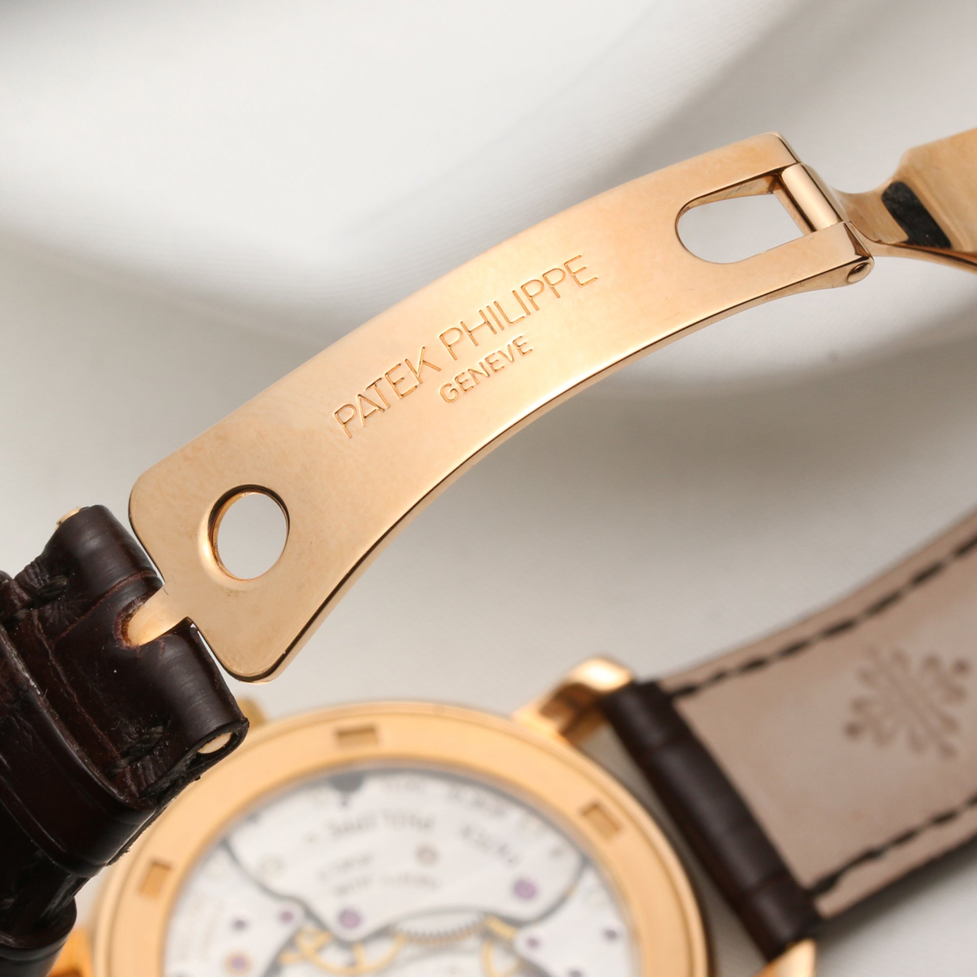 Patek Phillipe Moonphase Power Reserve 5055R 18K Rose Gold Second Hand Watch Collectors 9