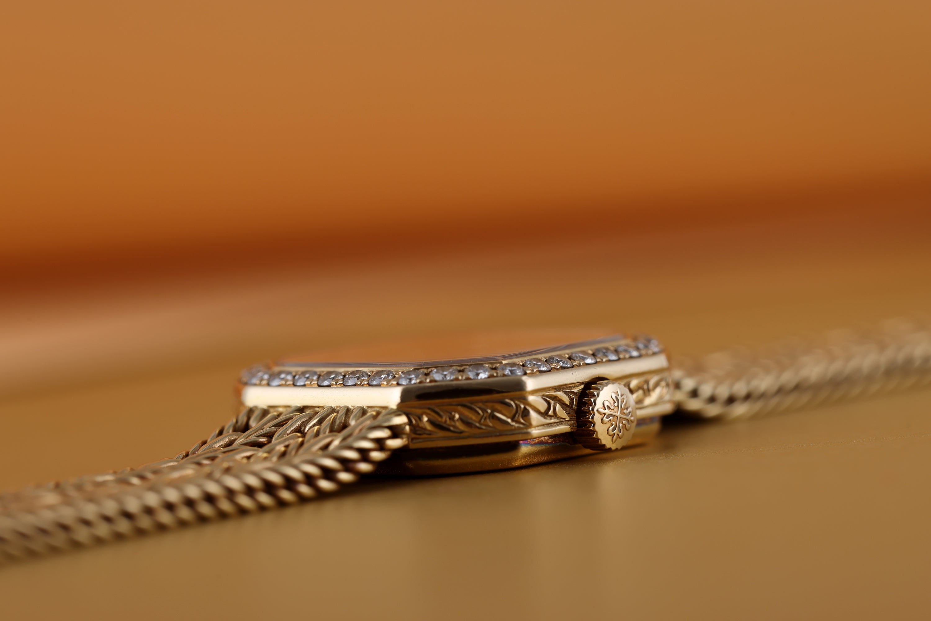 Patek Philippe Lady Diamond Wristwatch | REF. 4656/2 | Circa 1990s | Unique Diamond Dial & Triple Row Diamond Bezel | 18k Yellow Gold