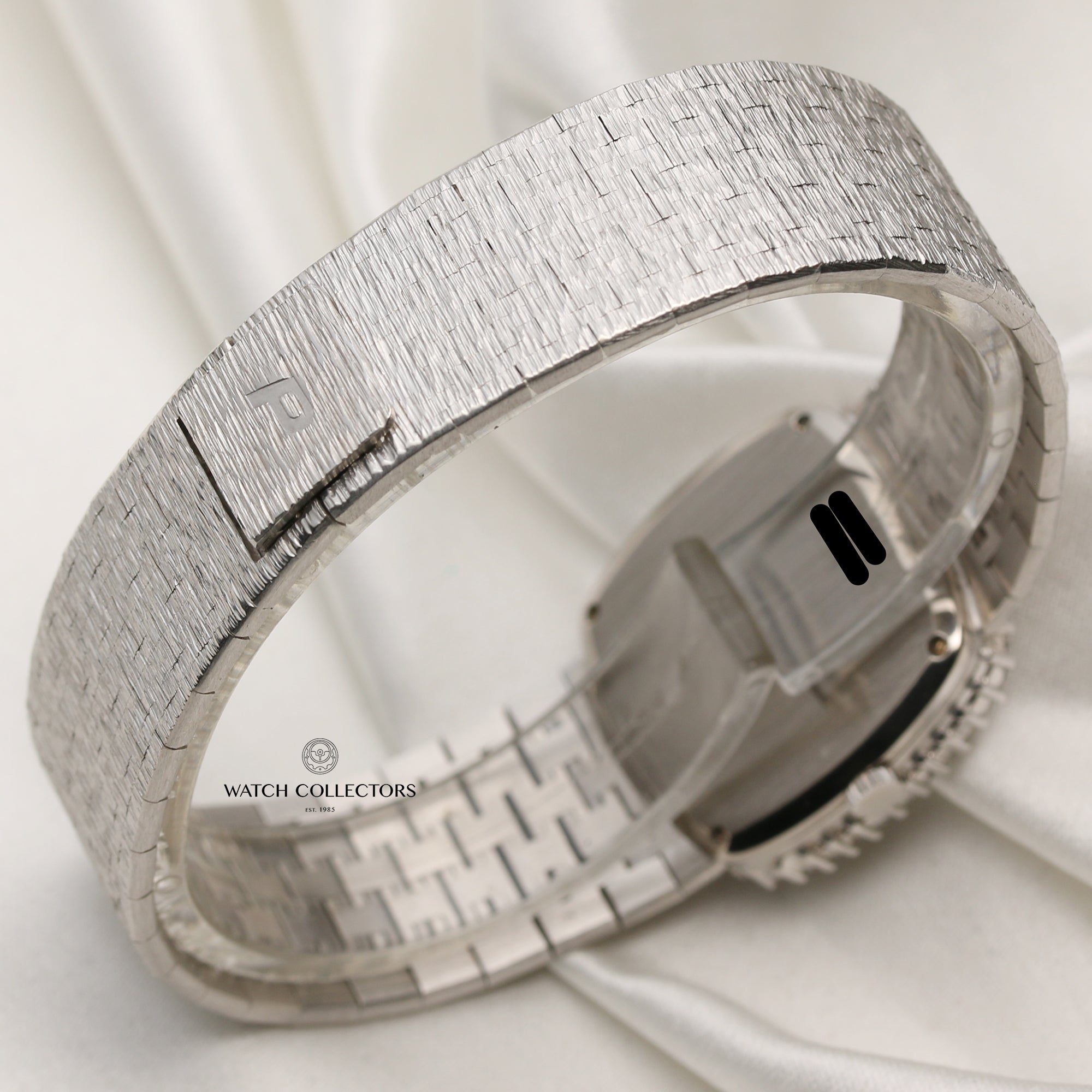 Piaget 18K White Gold Diamond Baguette Cut Bezel Second Hand Watch Collectors 7