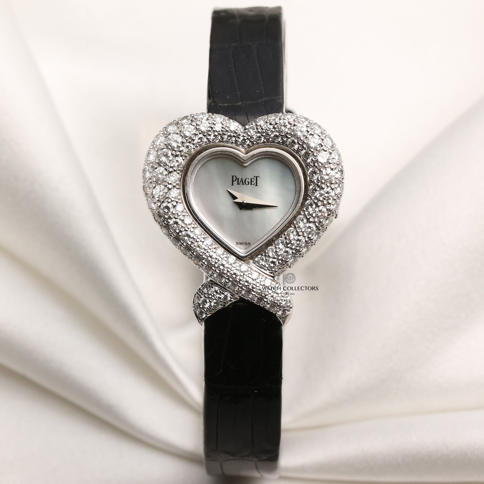 Piaget 18K White Gold Diamond Bezel MOP Dial Second Hand Watch Collectors 1