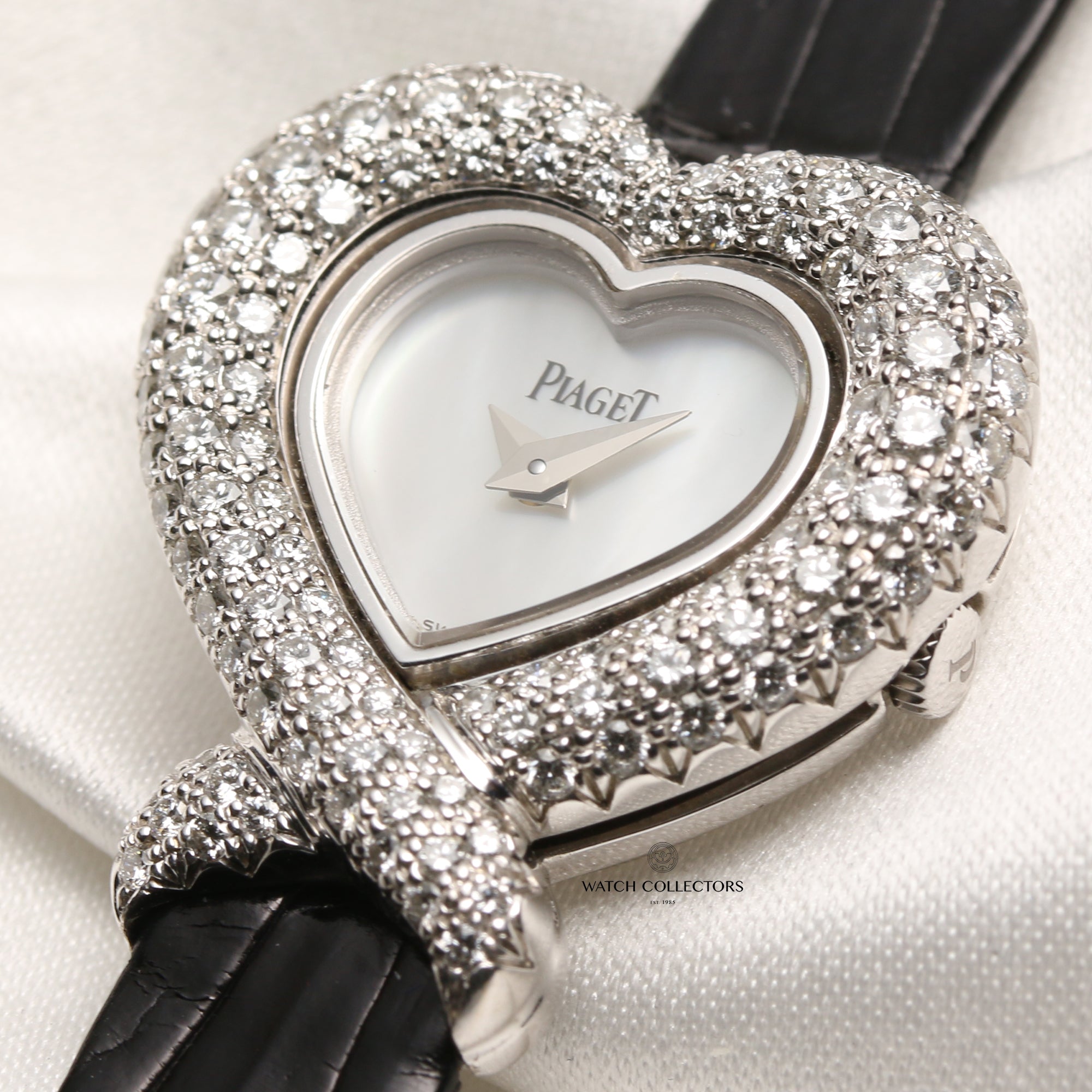 Piaget 18K White Gold Diamond Bezel MOP Dial Second Hand Watch Collectors 5