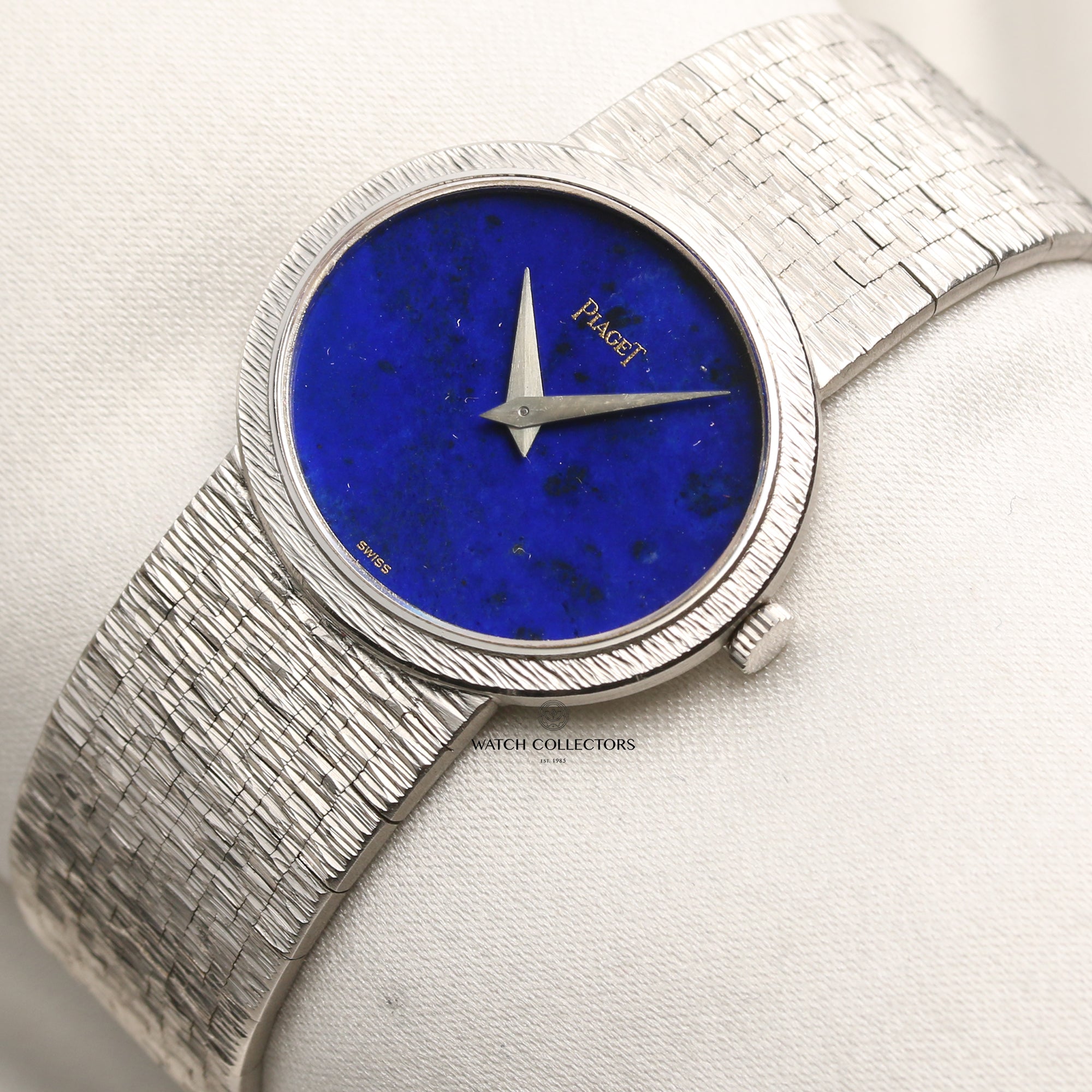 Piaget 18K White Gold Lapiz Lazuli Second Hand Watch Collectors 3