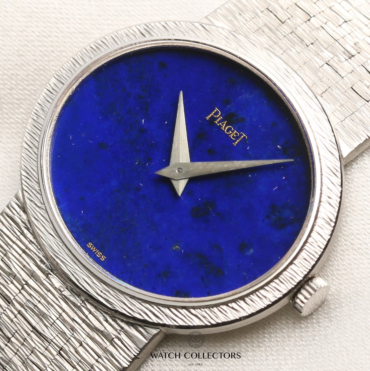 Piaget 18K White Gold Lapiz Lazuli Second Hand Watch Collectors 4