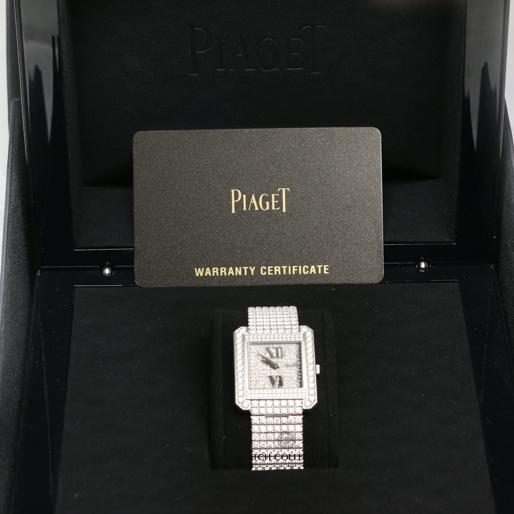 Piaget 18K White Gold Pave Full Diamond Second Hand Watch Collectors 10