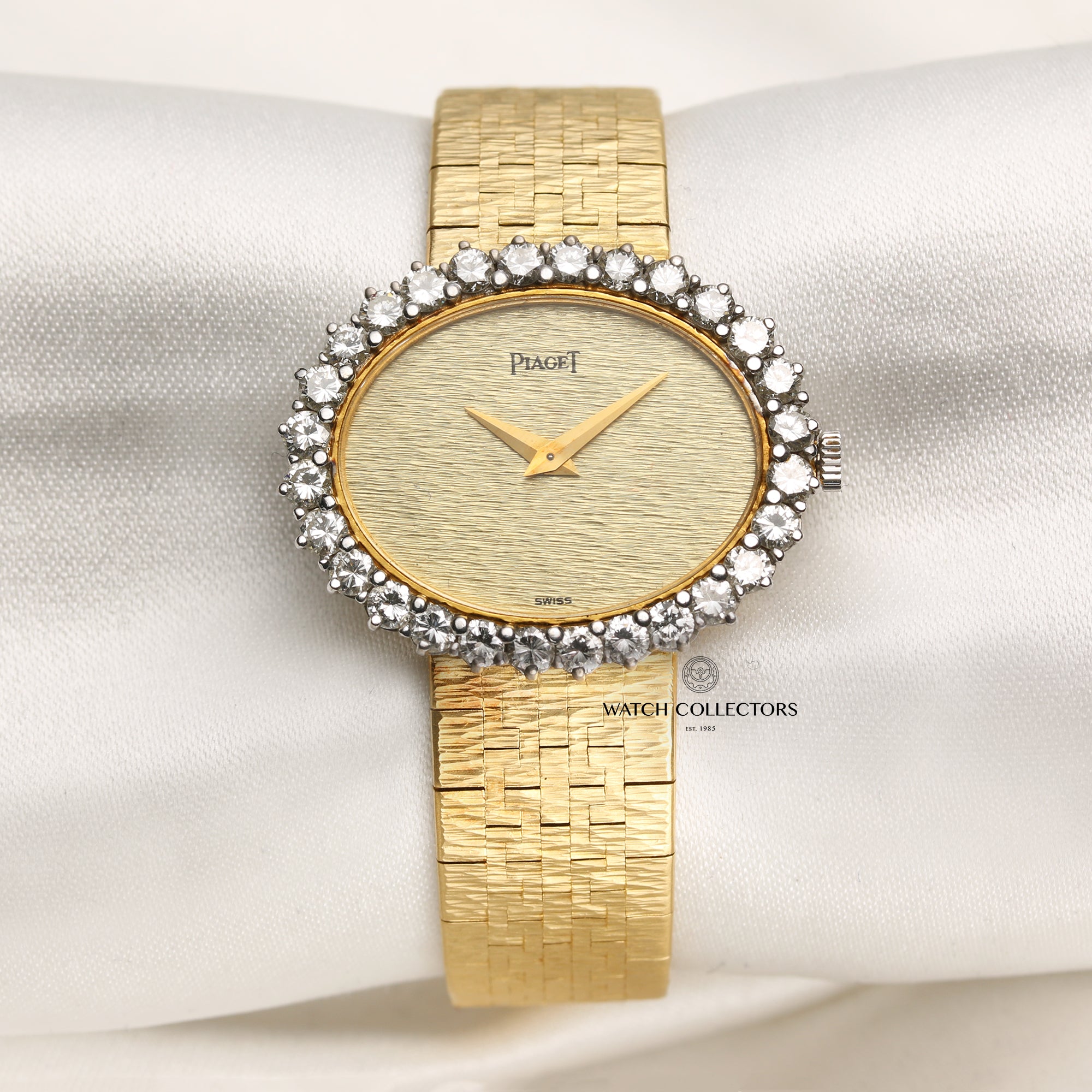 Piaget 18K Yellow & White Gold Diamond Bezel Second Hand Watch Collectors 1