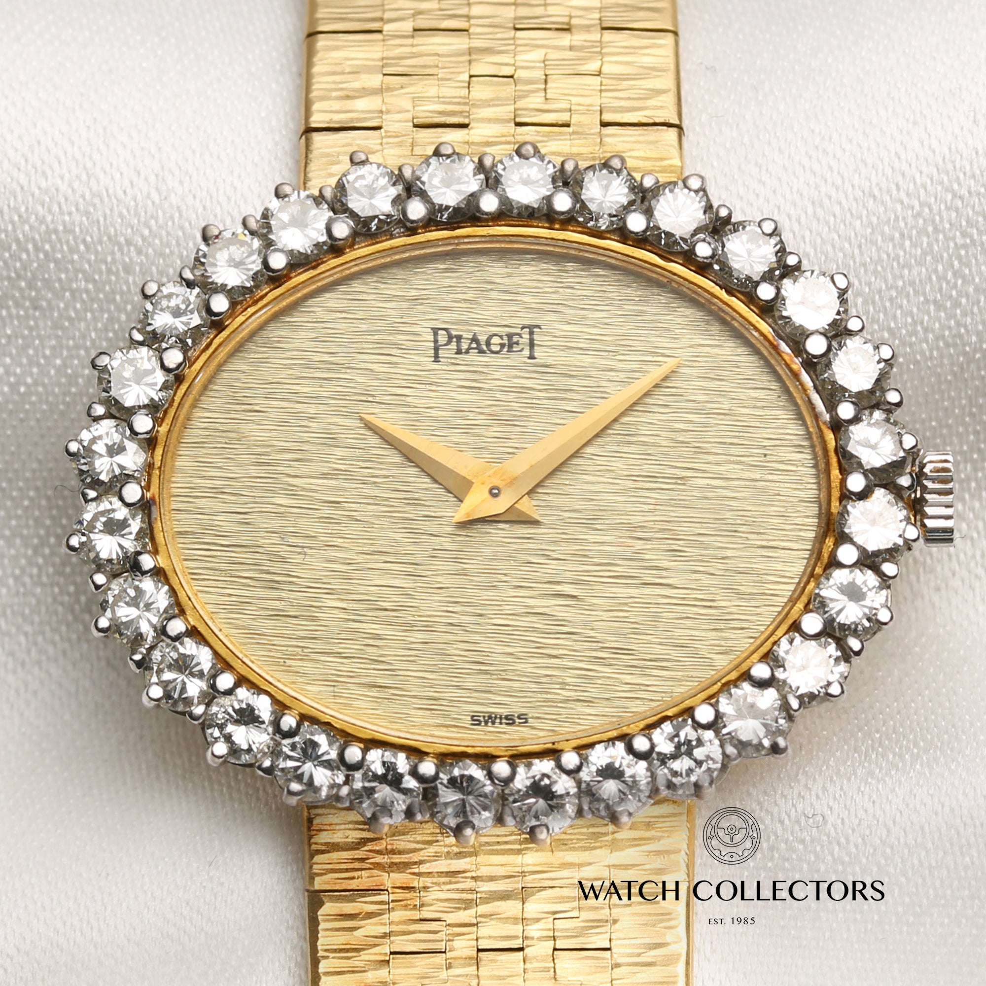 Piaget 18K Yellow & White Gold Diamond Bezel Second Hand Watch Collectors 2