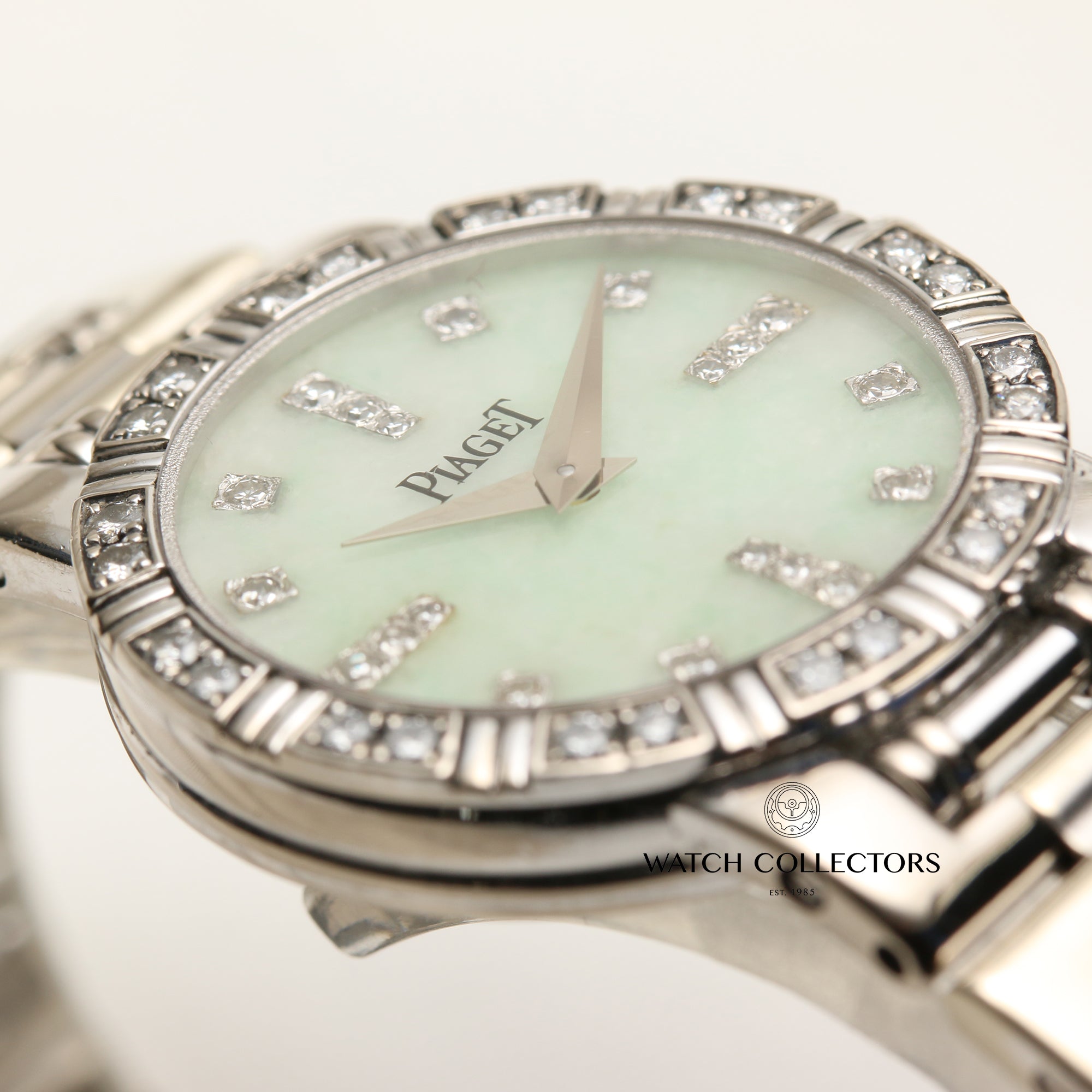 Piaget Ladies 18K White Gold Diamond Bezel & Dial Second Hand Watch Collectors 5