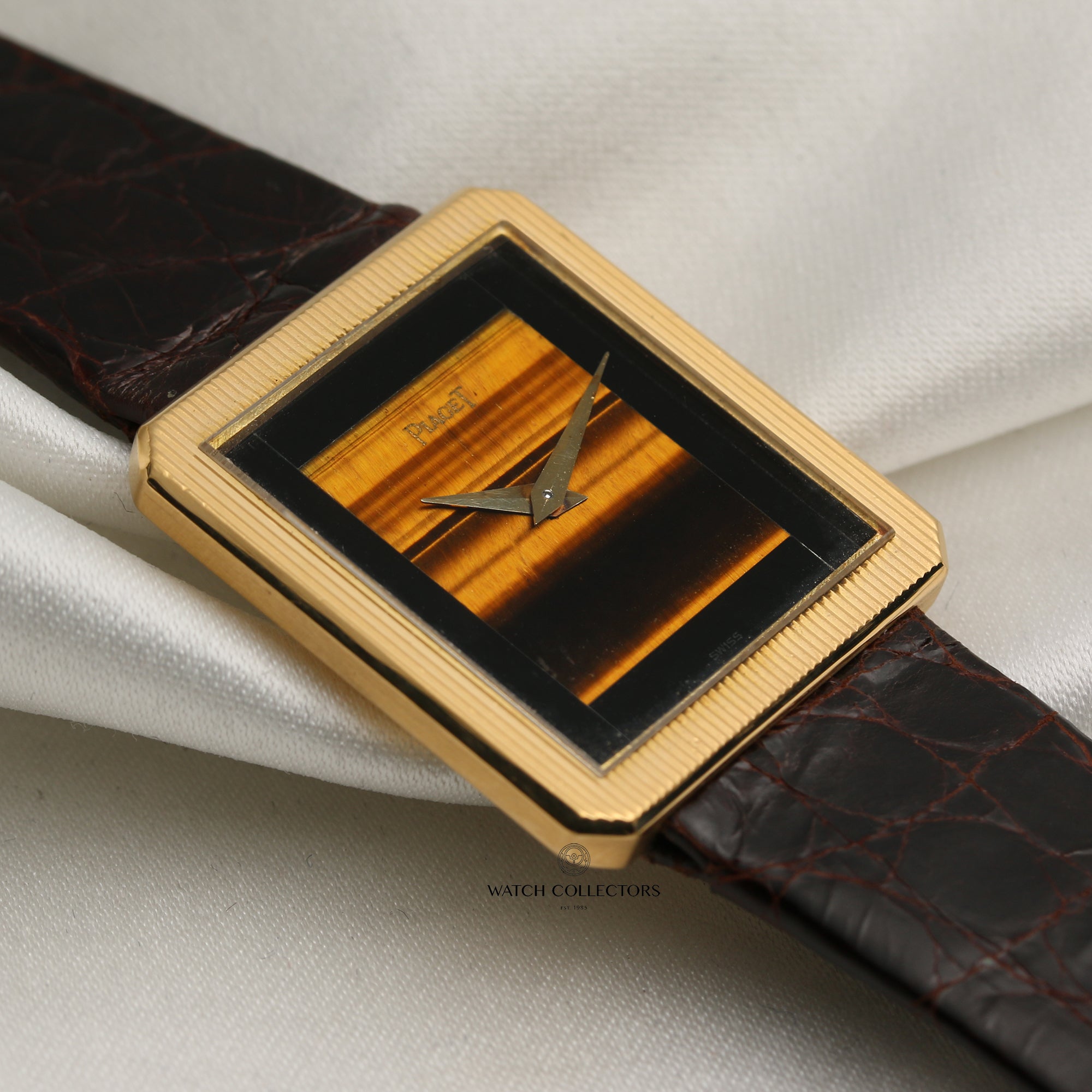 Piaget Onyx Tiger Eye Stone Dial Second Hand Watch Collectors 5