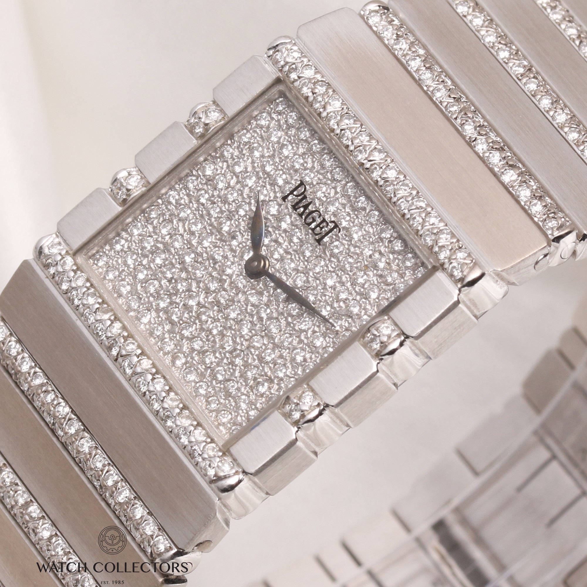 Piaget Pave Diamond 18K White Gold Second Hand Watch Collectors 4