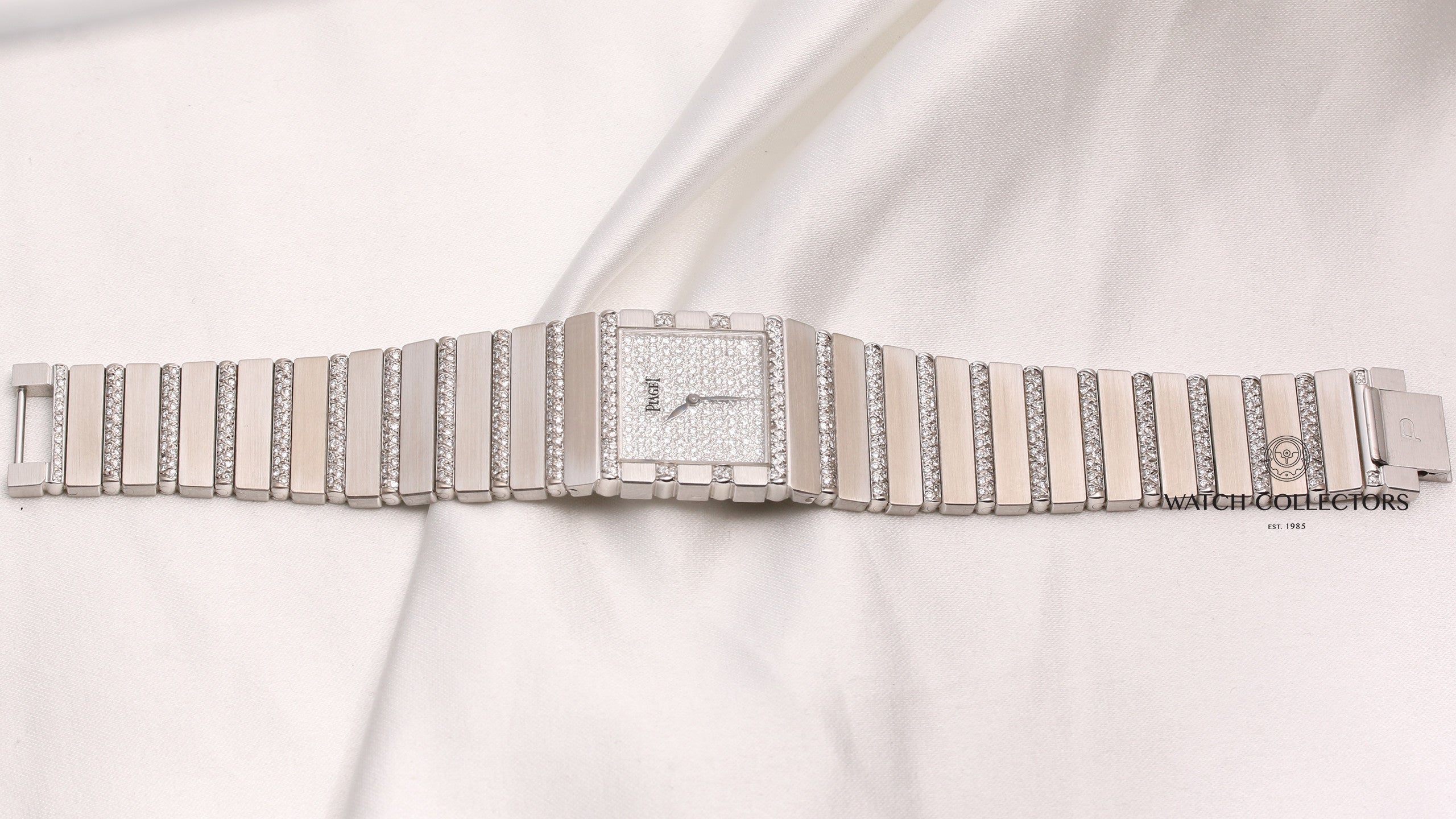 Piaget Pave Diamond 18K White Gold Second Hand Watch Collectors 7