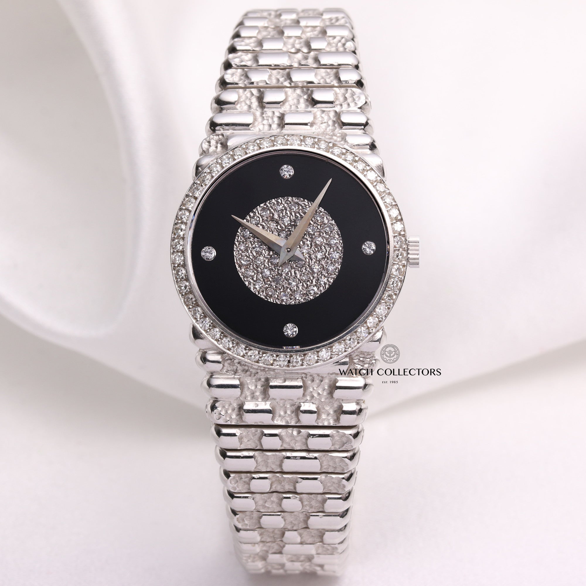 Piaget-Pave-Diamond-Dial-18K-White-Gold-Second-Hand-Watch-Collectors-1