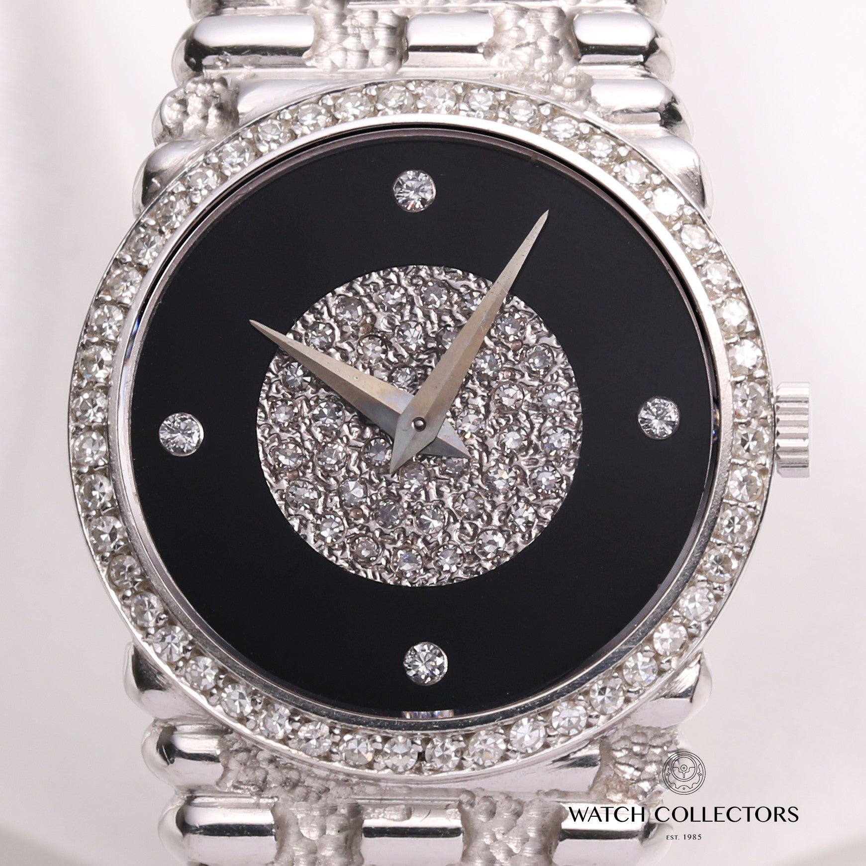 Piaget-Pave-Diamond-Dial-18K-White-Gold-Second-Hand-Watch-Collectors-2